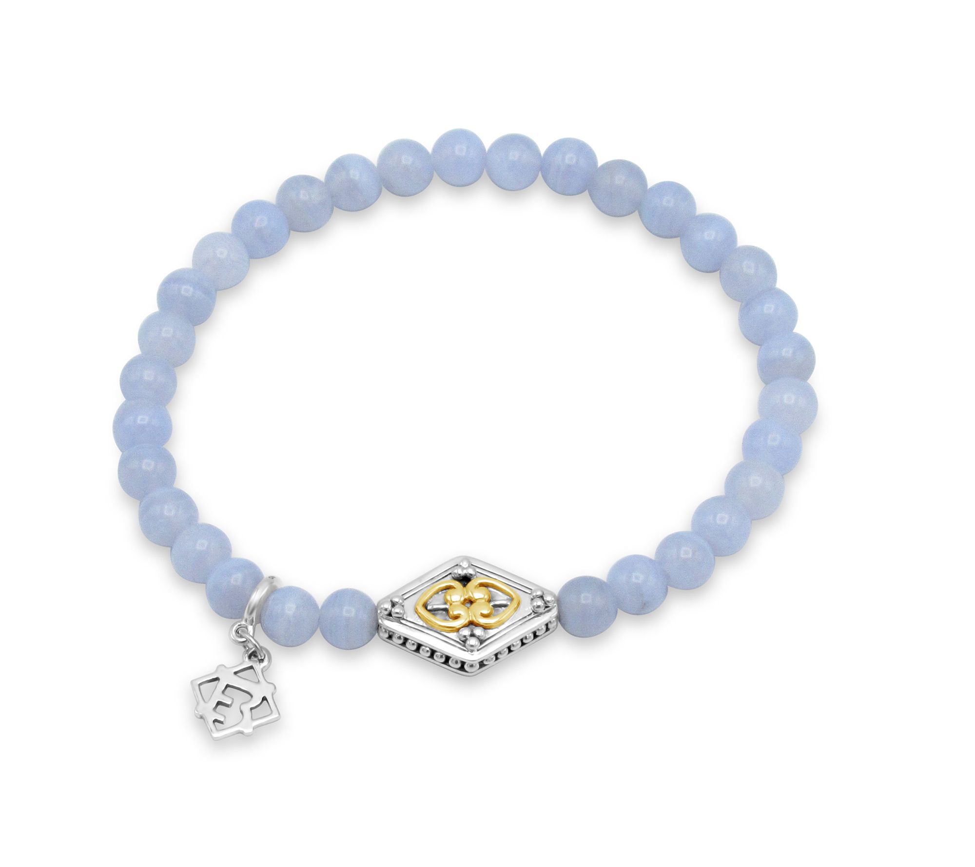 Elyse Ryan Sterling & 14K Agate Bead Bracelet