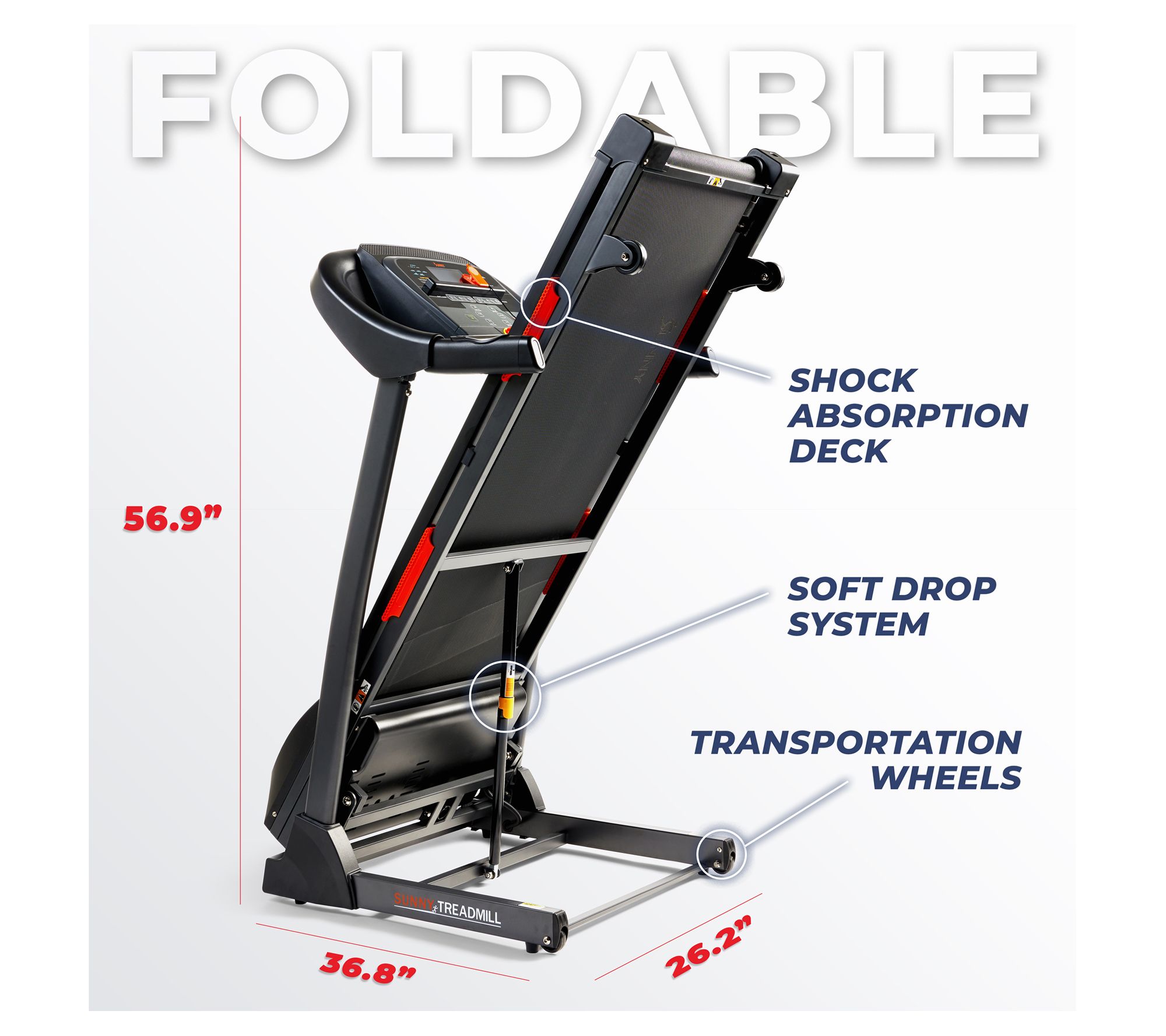 Sunny Health Fitness Premium Smart Treadmill with Bluetooth