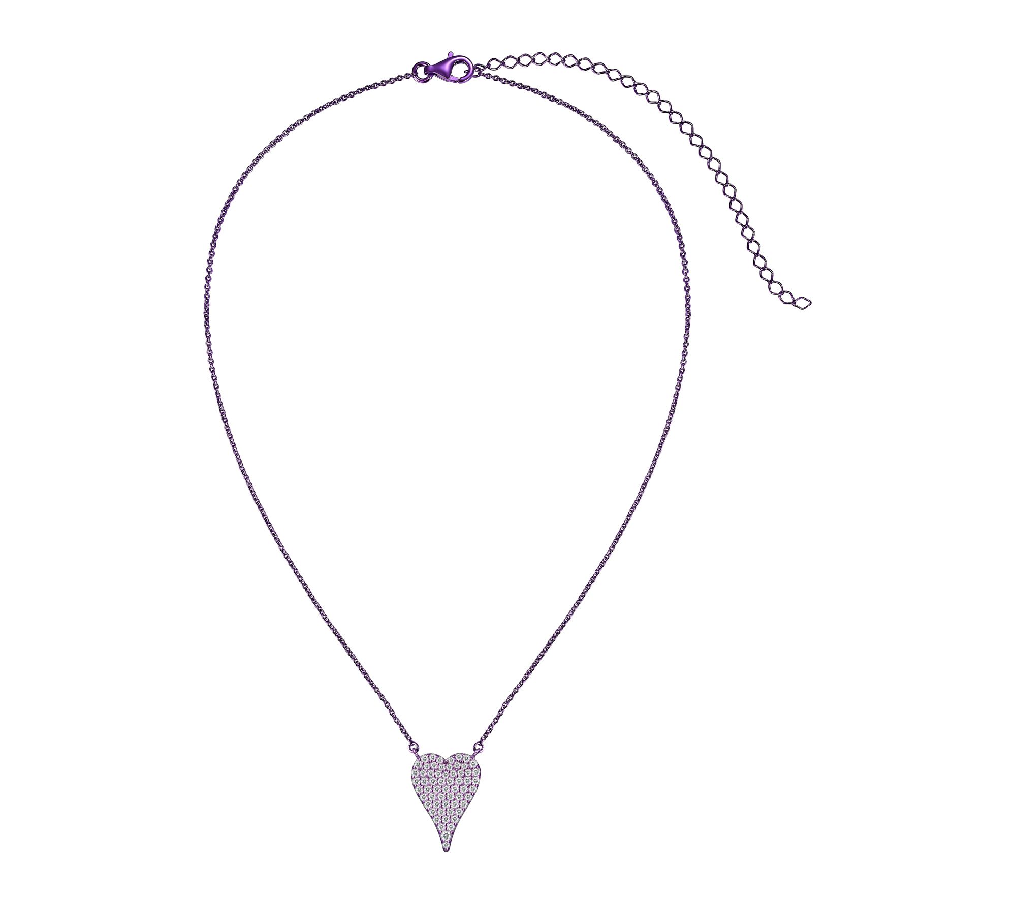 Diamonique X Jennifer Miller Mini Heart Necklace, Sterling