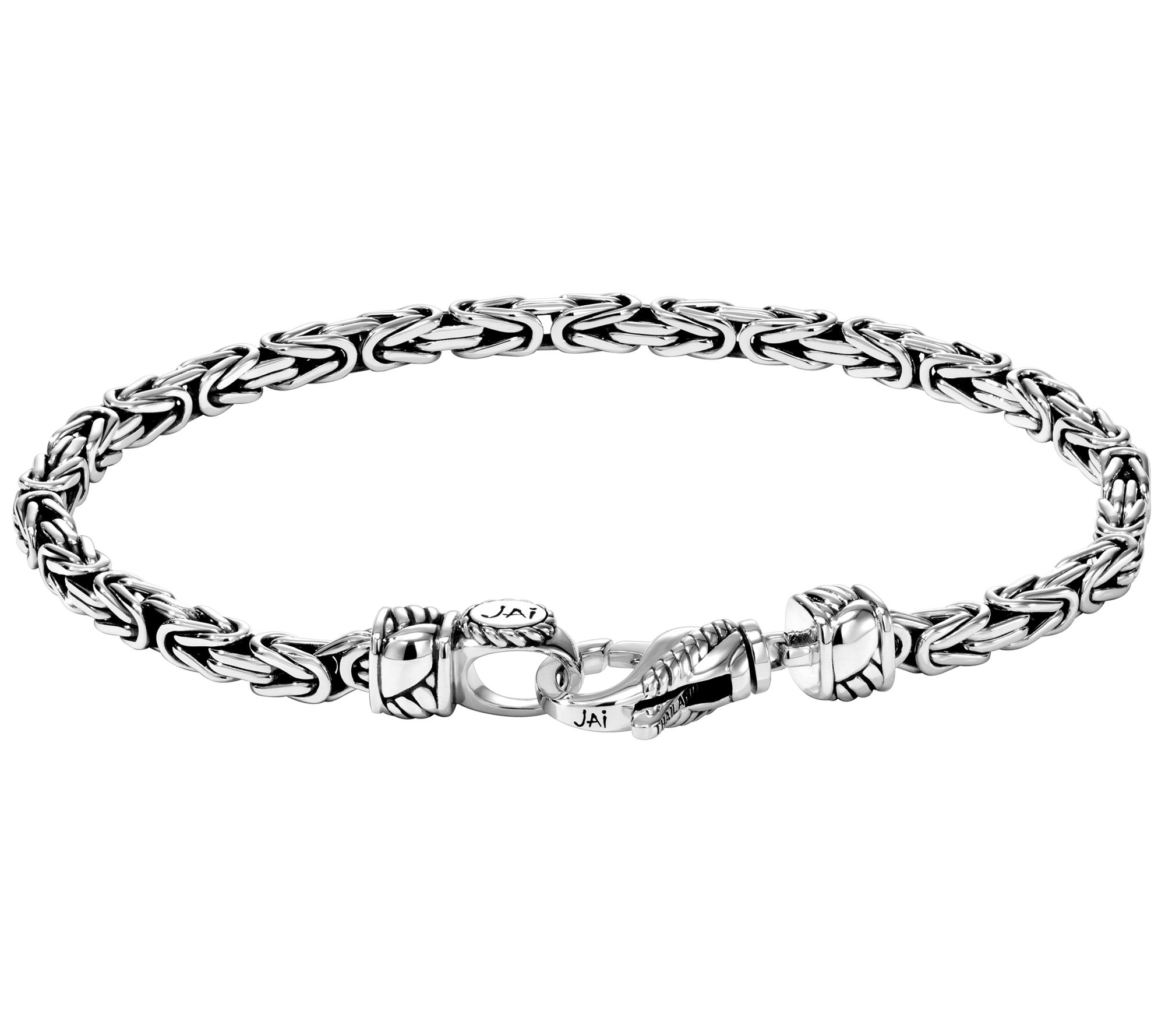 JAI Sterling Silver 3.5mm Byzantine Bracelet