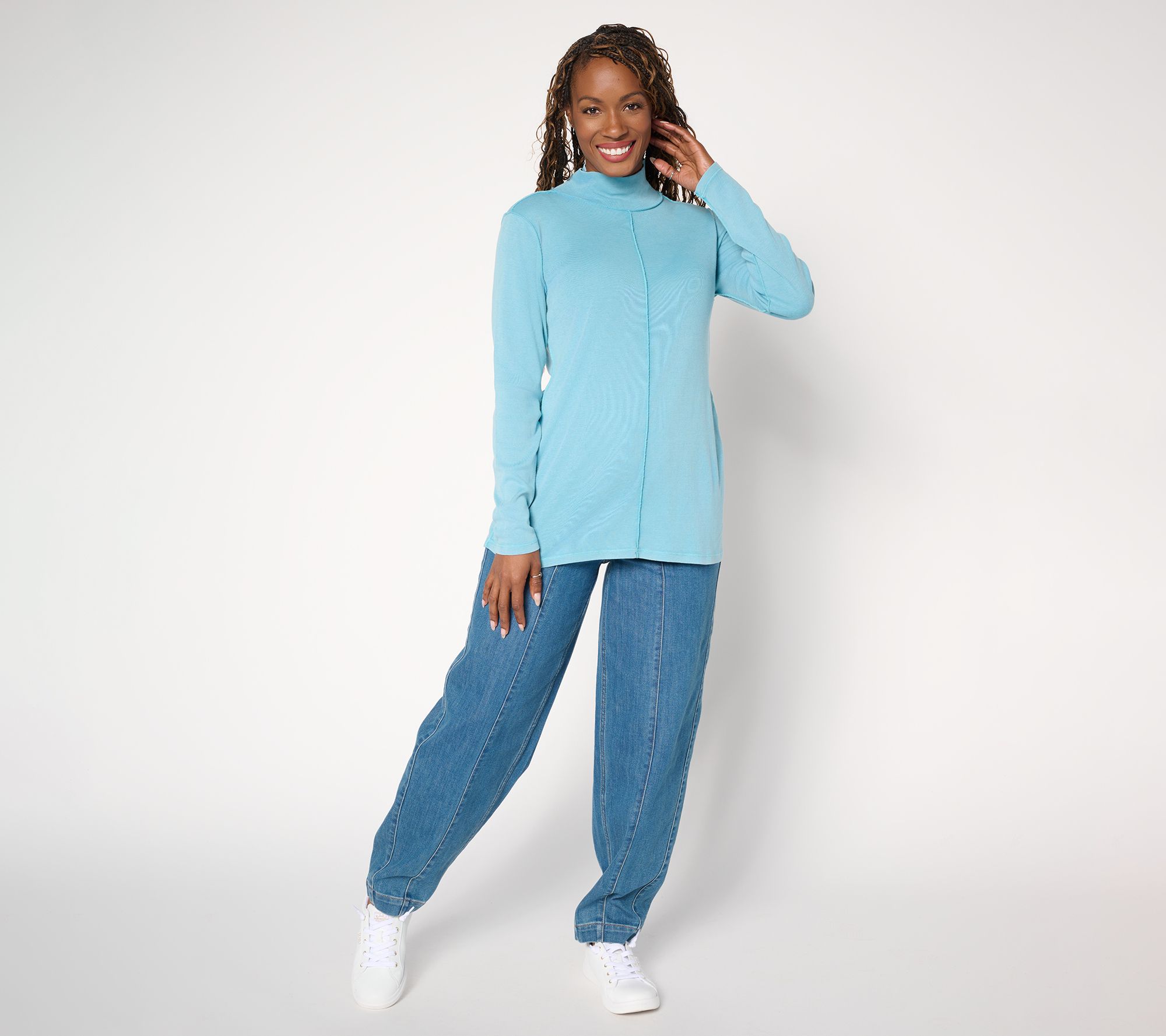 LOGO Principles by Lori Goldstein Long Sleeve Turtleneck Top