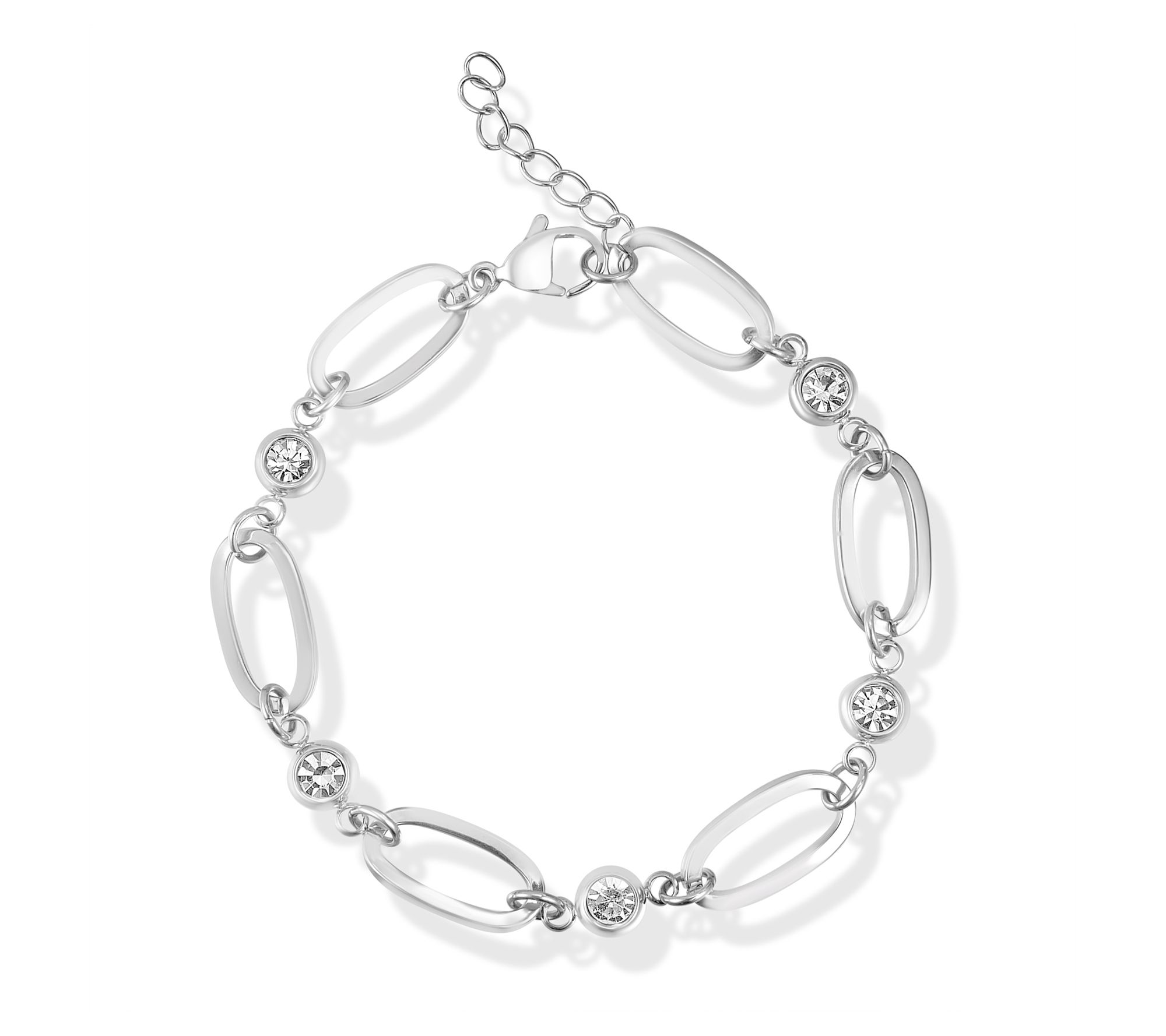 Steel by Design Birthstone Paperclip Link Tennis Bracelet