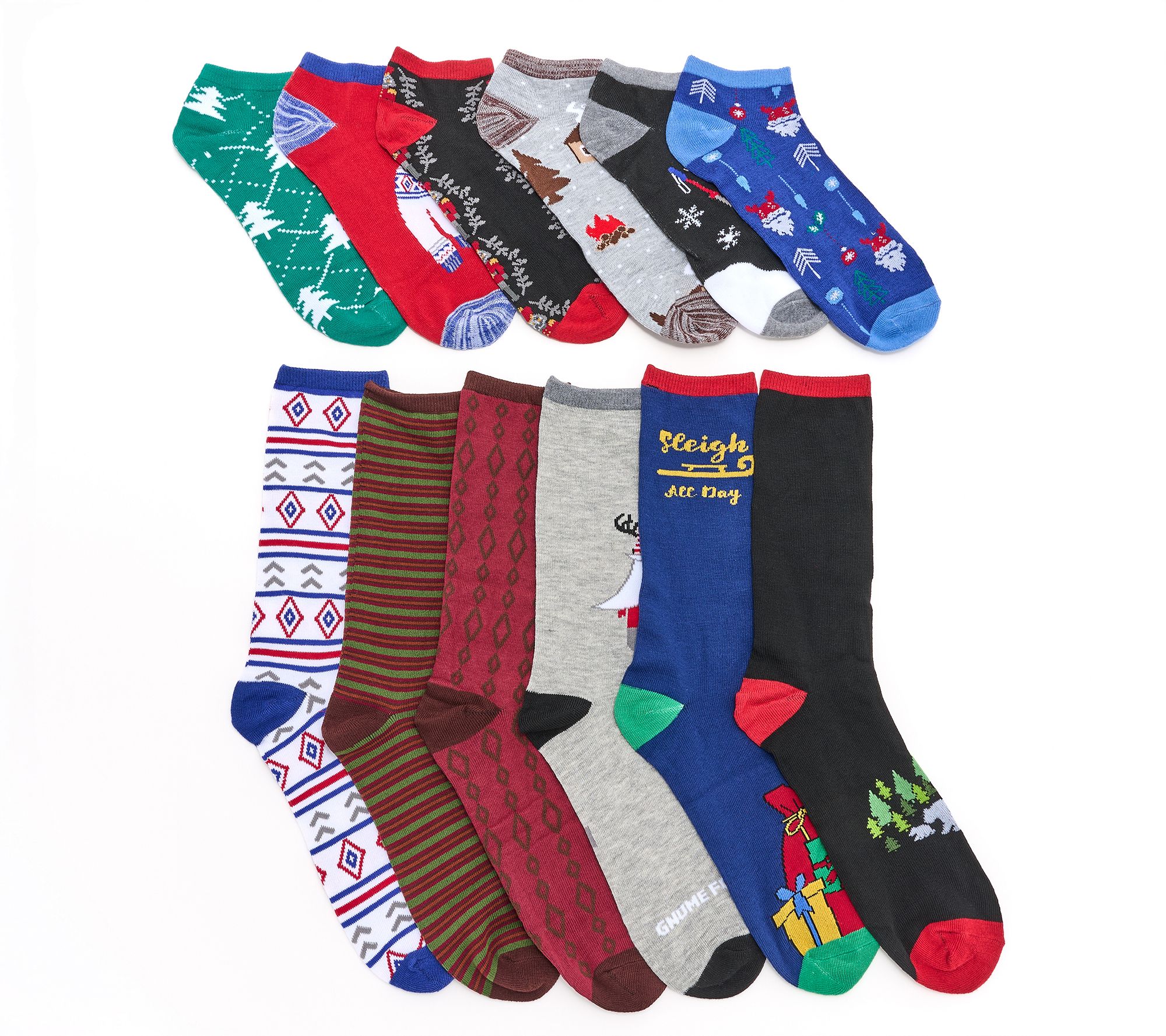 MUK LUKS Men's 12 Days of Christmas Socks