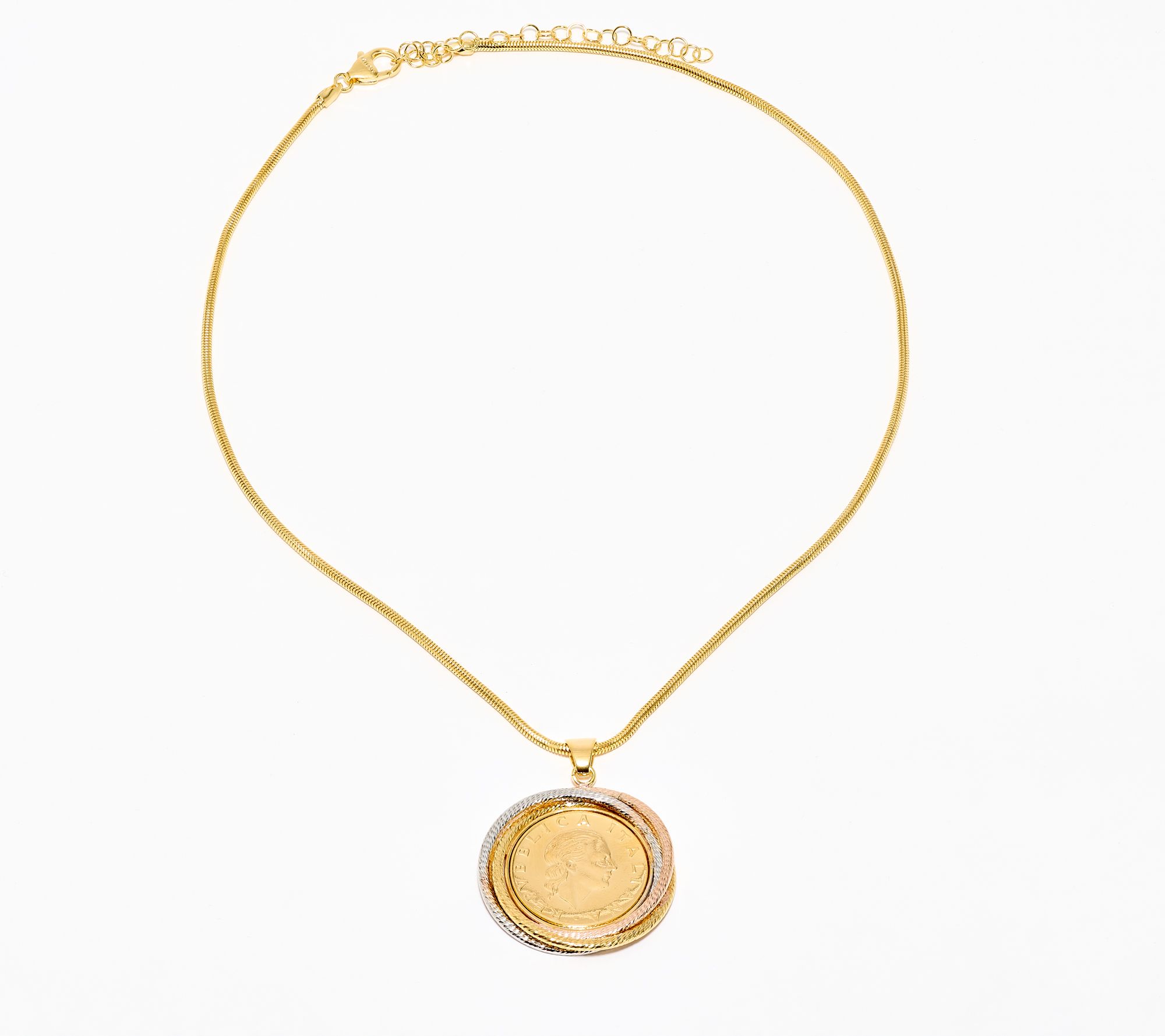 David Markstein Bronze Triple Wrapped 200 Genuine Lira Coin Necklace