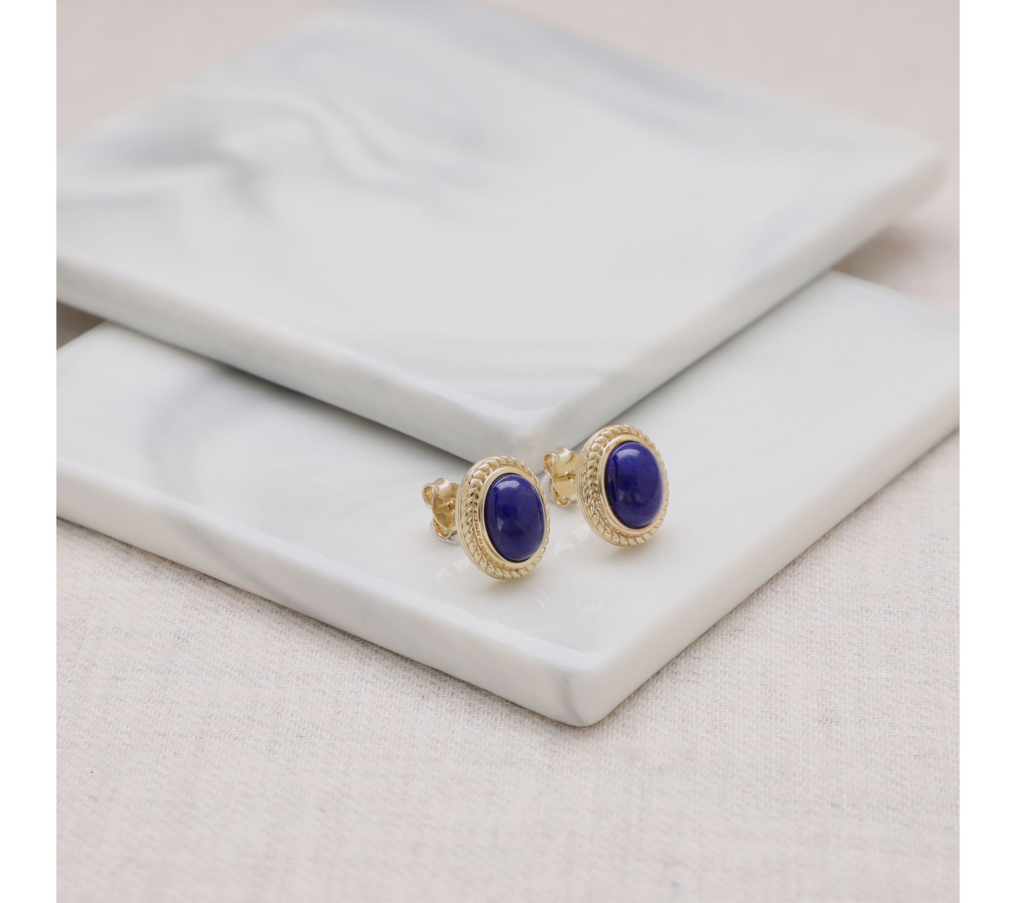Ariva 18K Gold Clad Arden Oval Gemstone Earrings