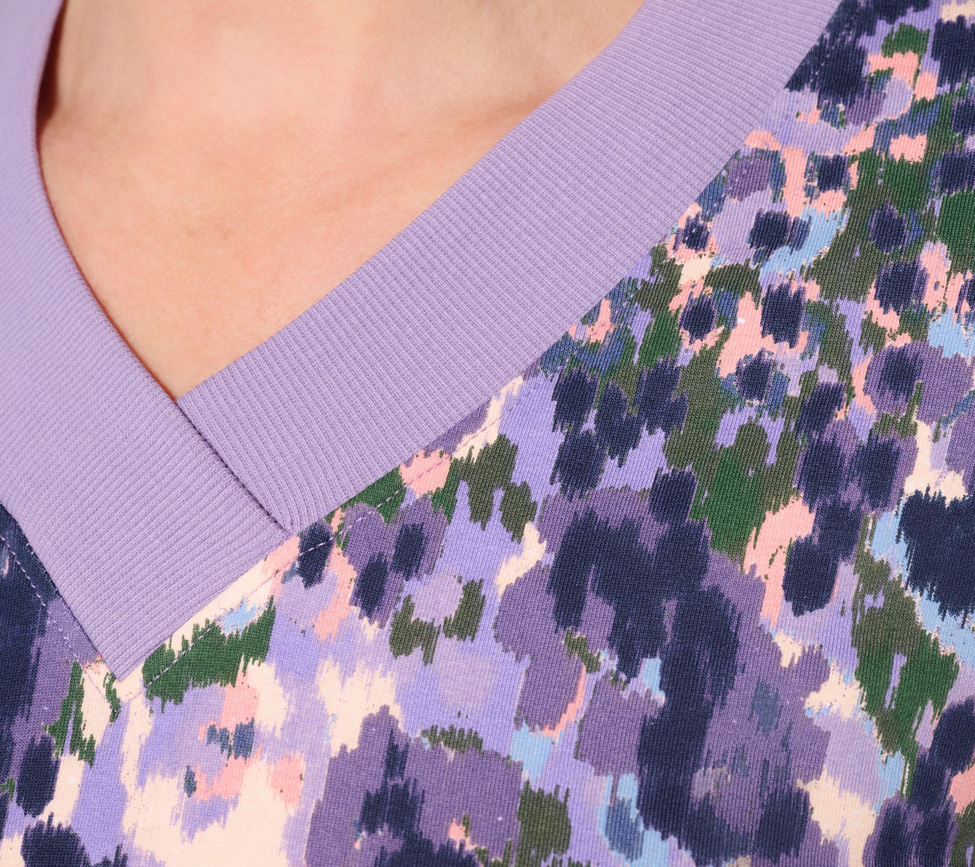 Denim & Co. Active Regular Brushed Back French Terry Printed Tunic