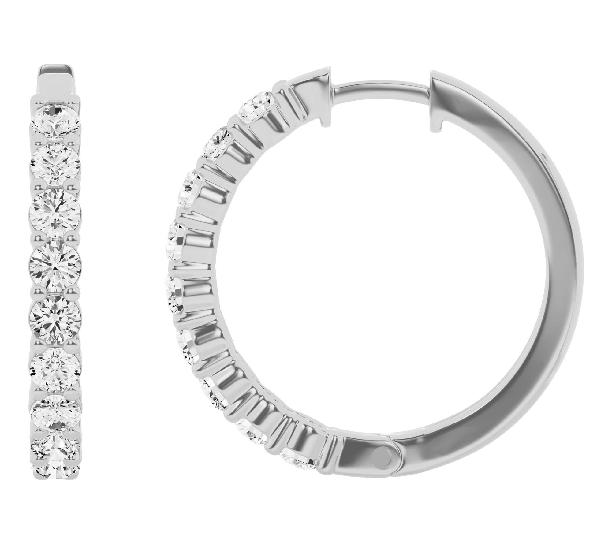 Fire Light 1.50 cttw Lab Grown Diamond Hoop Earrings, 14K Gold