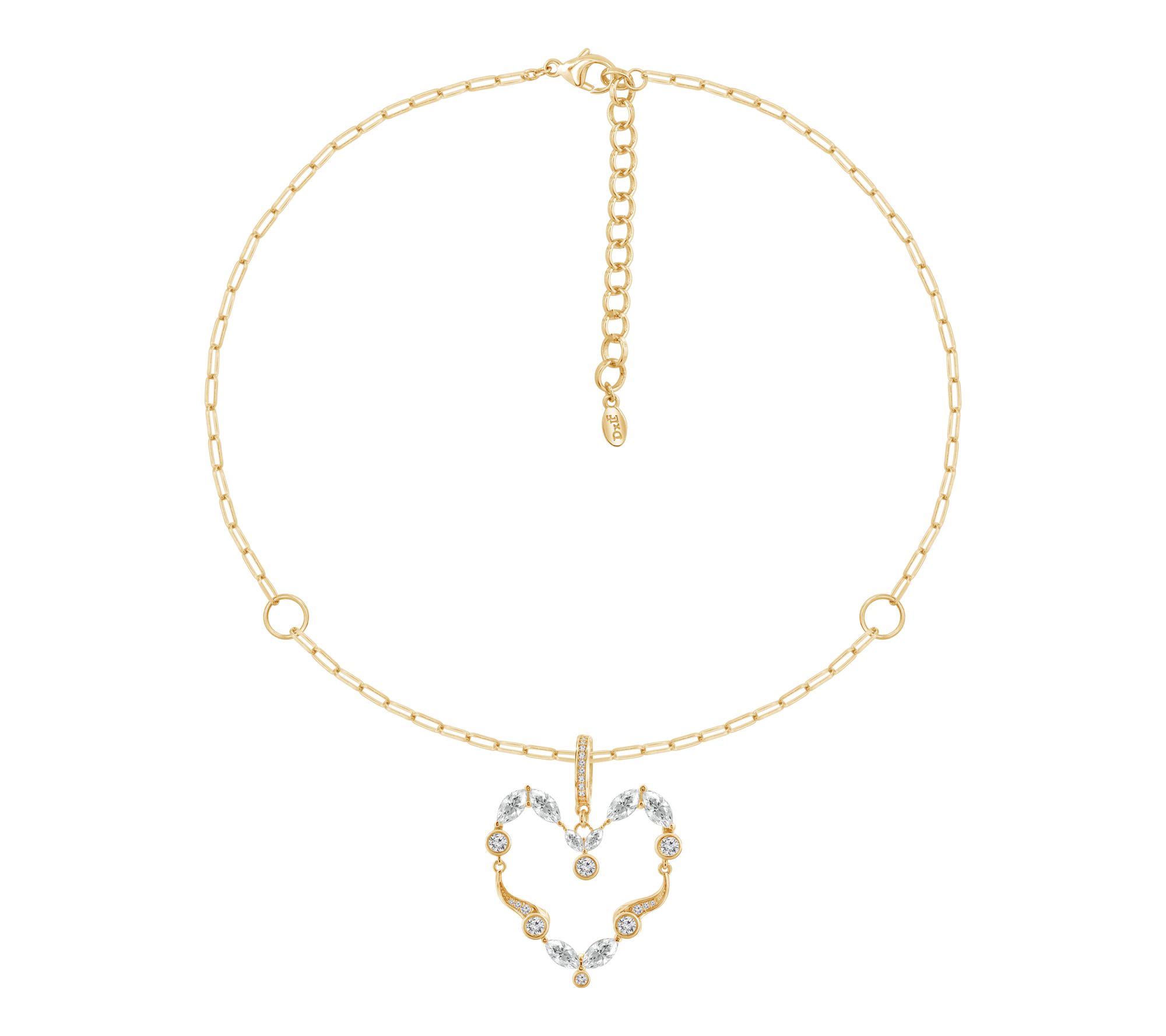 Diamonique x Lulu Frost Heart Charm Necklace, Sterling Silver