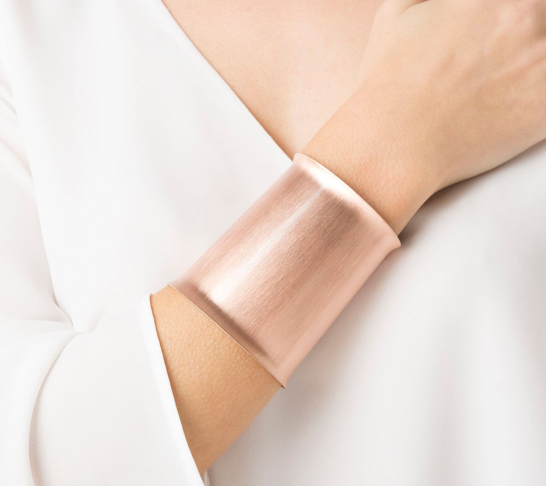Bronzo Italia Extra Wide Satin Cuff Bracelet