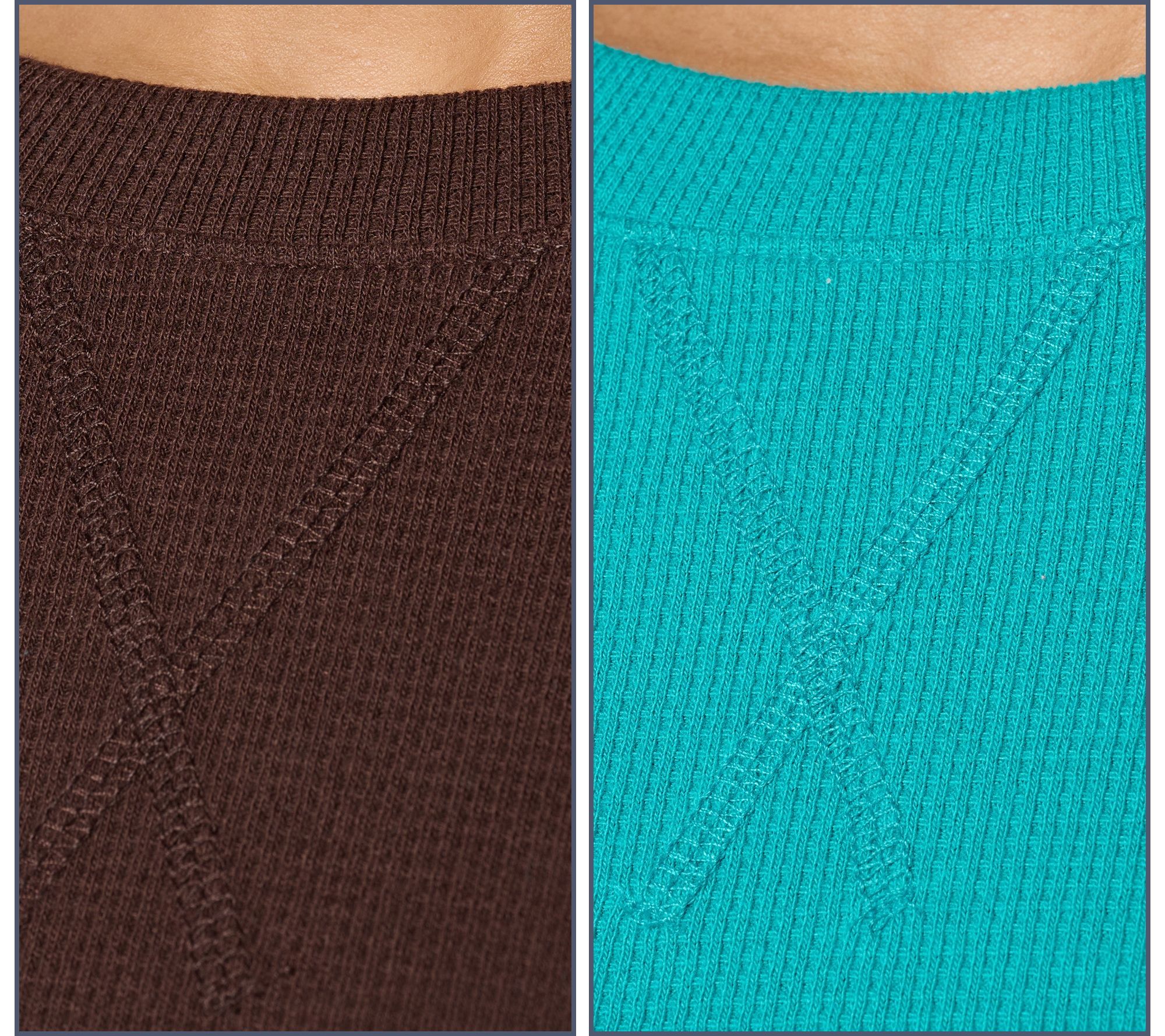 Denim & Co. Essentials Waffle Knit 2-Pack Crew Neck Tops