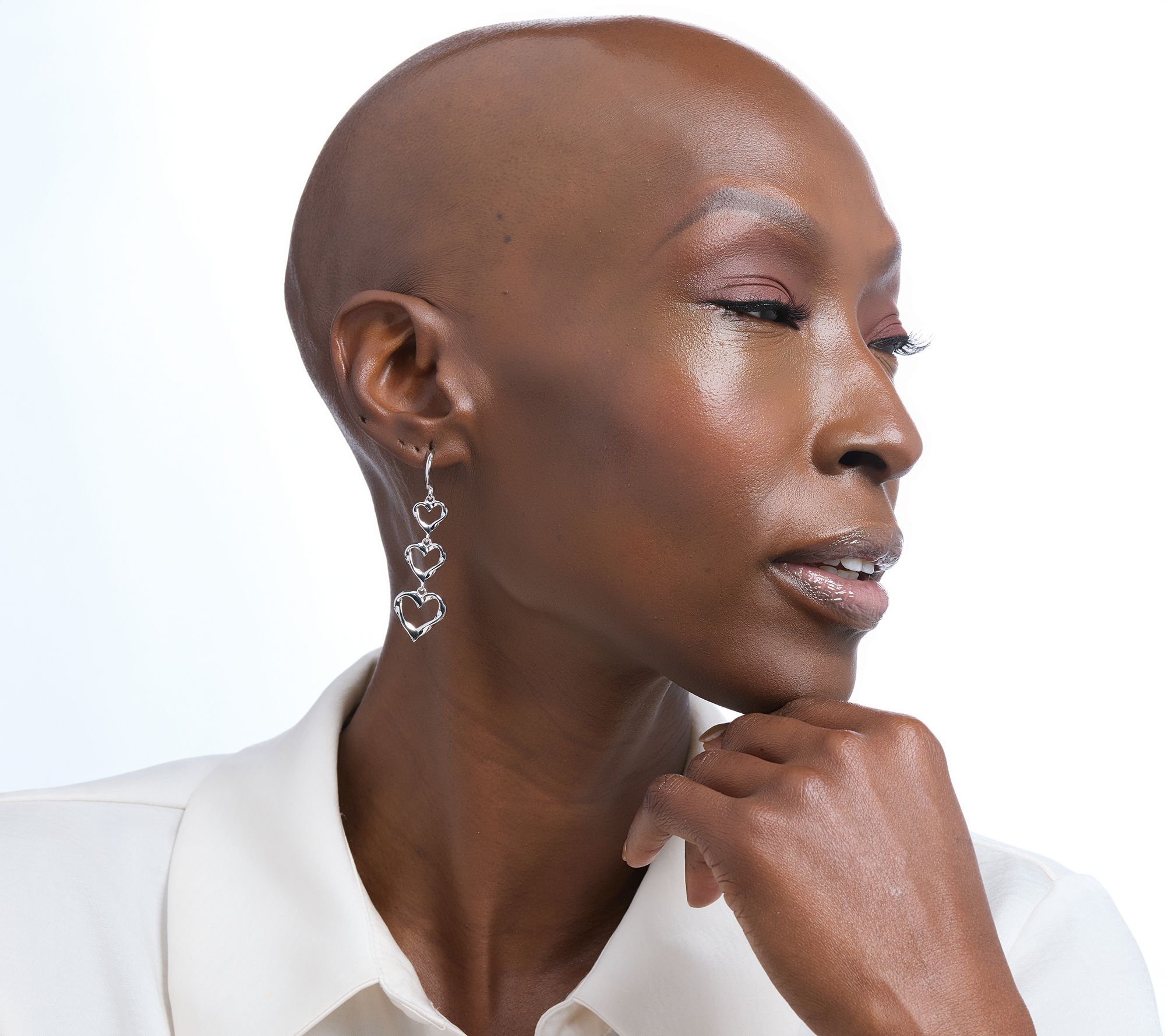 Christian James by Scott Grimes Sterling Silver Triple Heart Drop Earrings