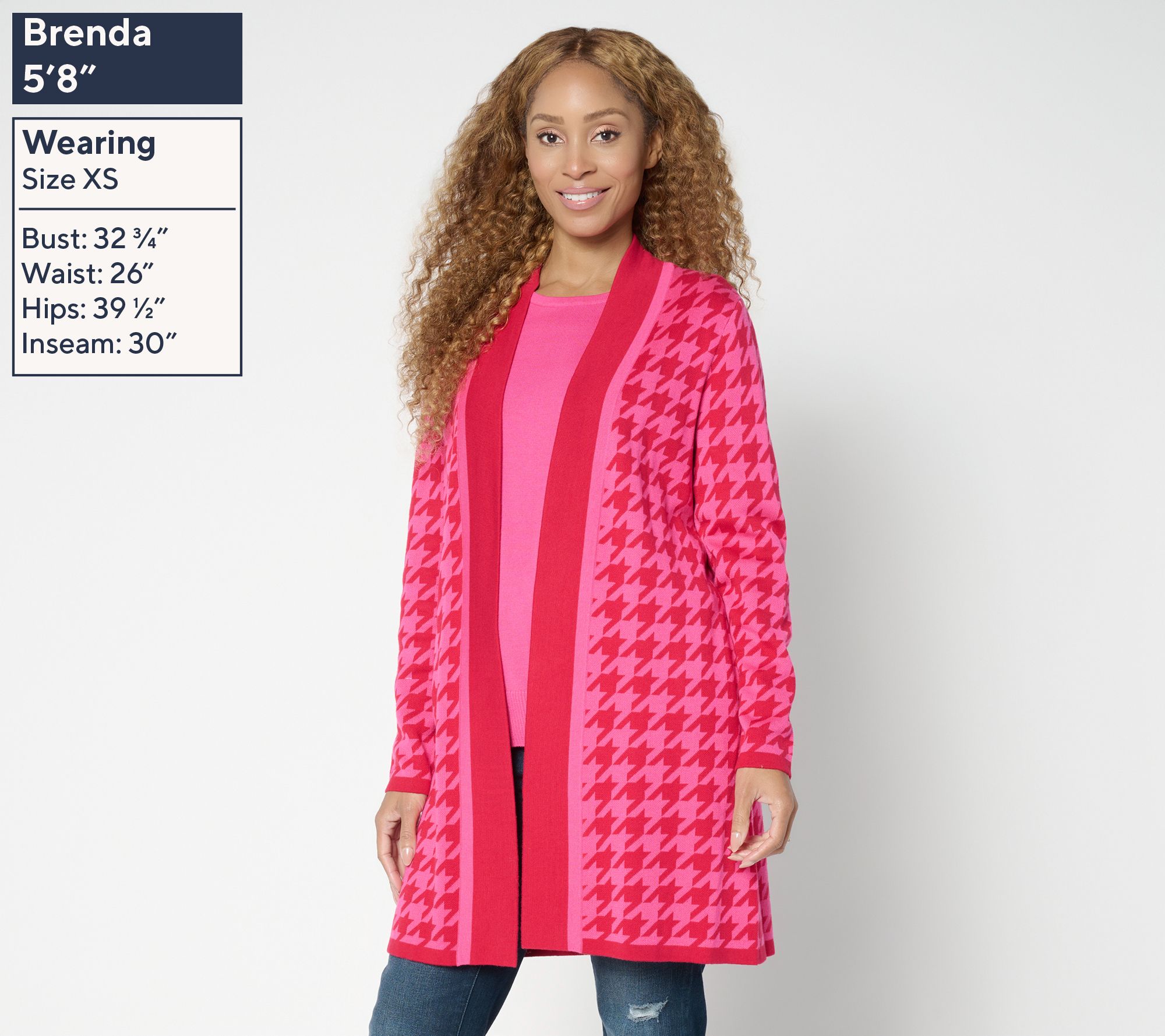 Branids Dress Out Loud Regular Houndstooth Duster Cardigan