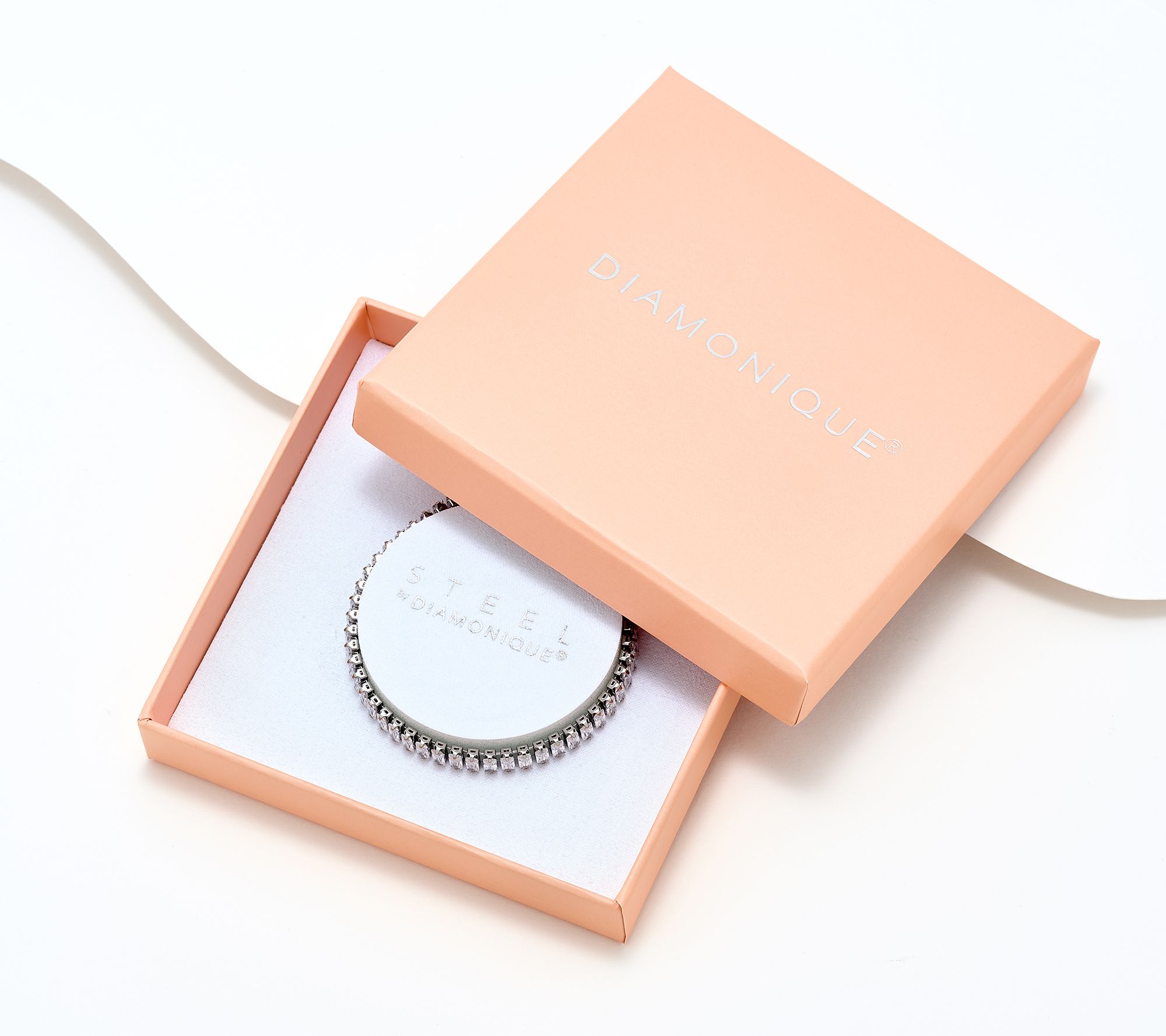 Steel by Diamonique Baguette Cut Tennis Bracelet Bracelet