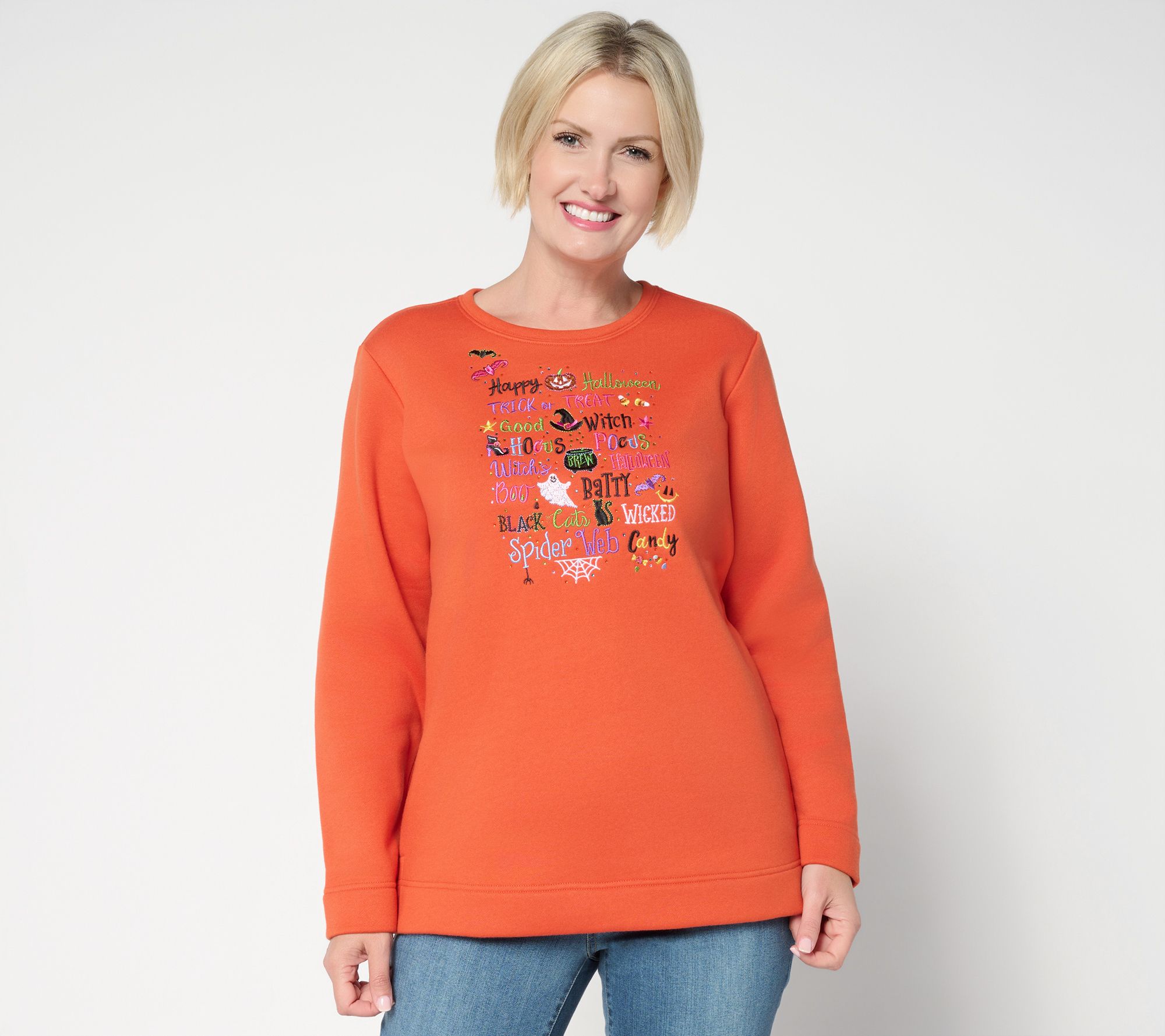 Quacker Factory Come in for a Spell Fleece Sweatshirt