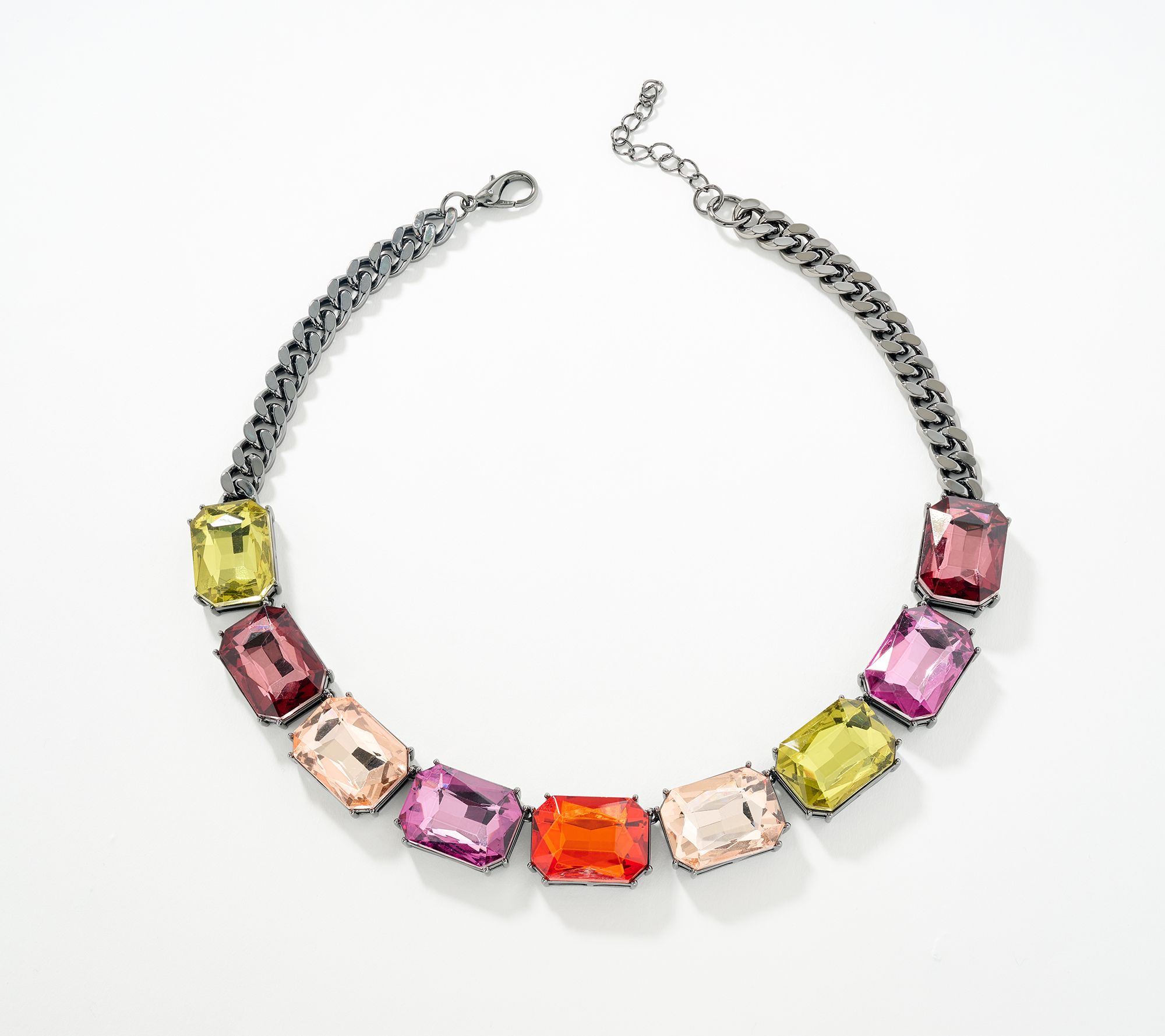 Denim & Co. Simulated Gemstone Necklace