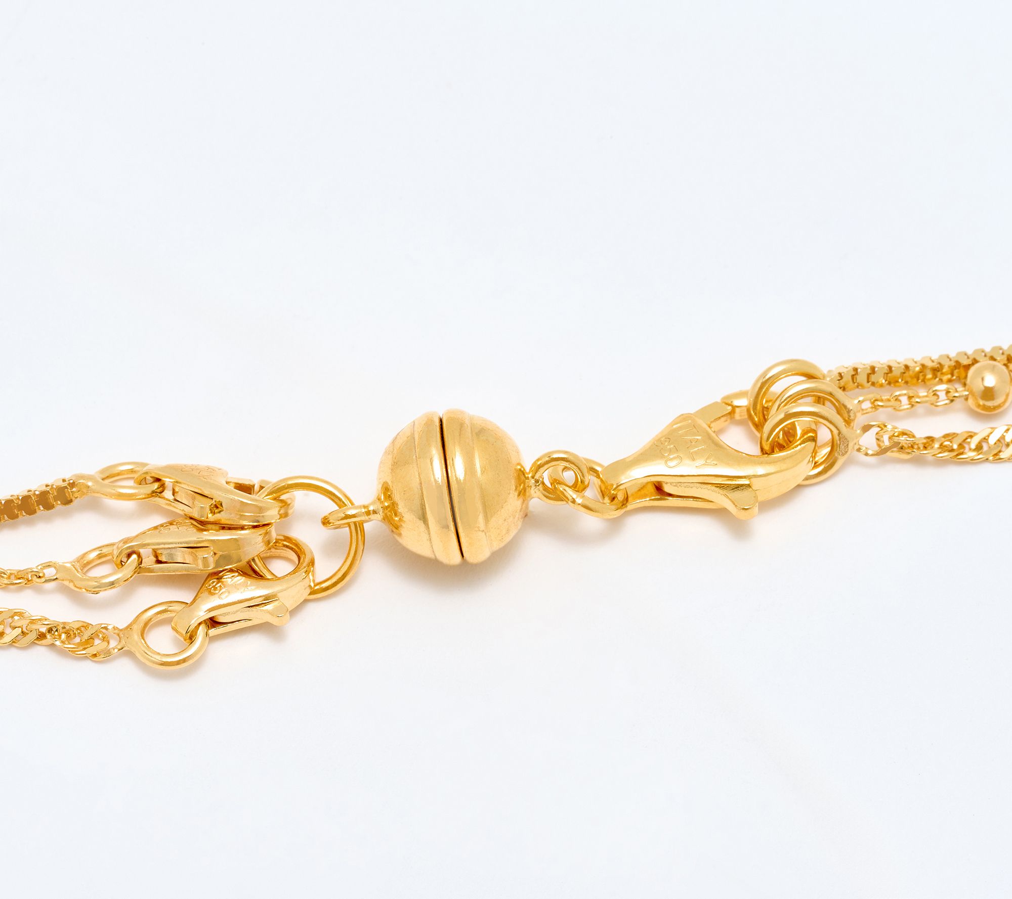 UltraFine 950 Silver Set of 3 Necklaces with Magnet Clasp