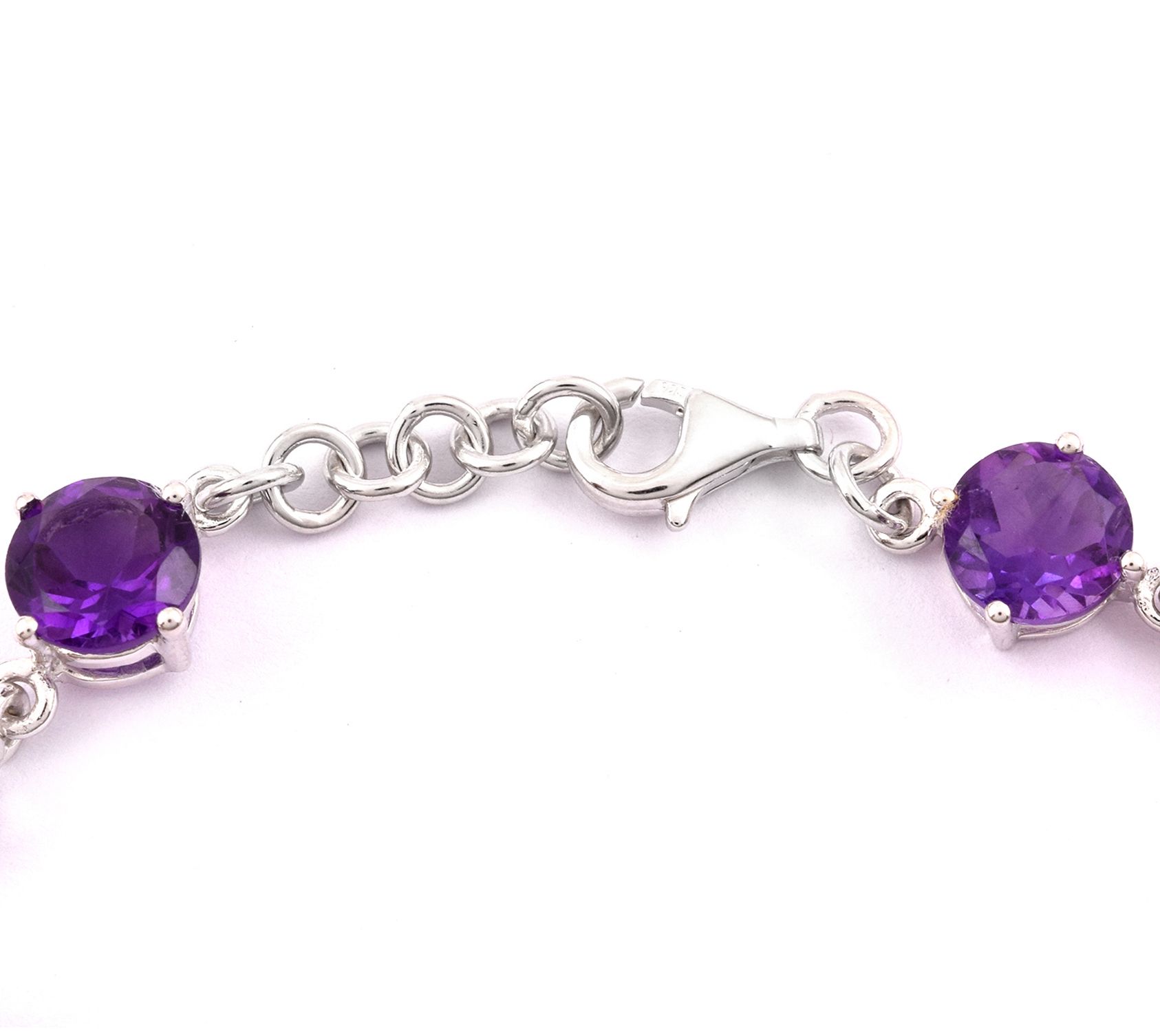 Sterling Silver 11.75 cttw Amethyst & RhodoliteBracelet