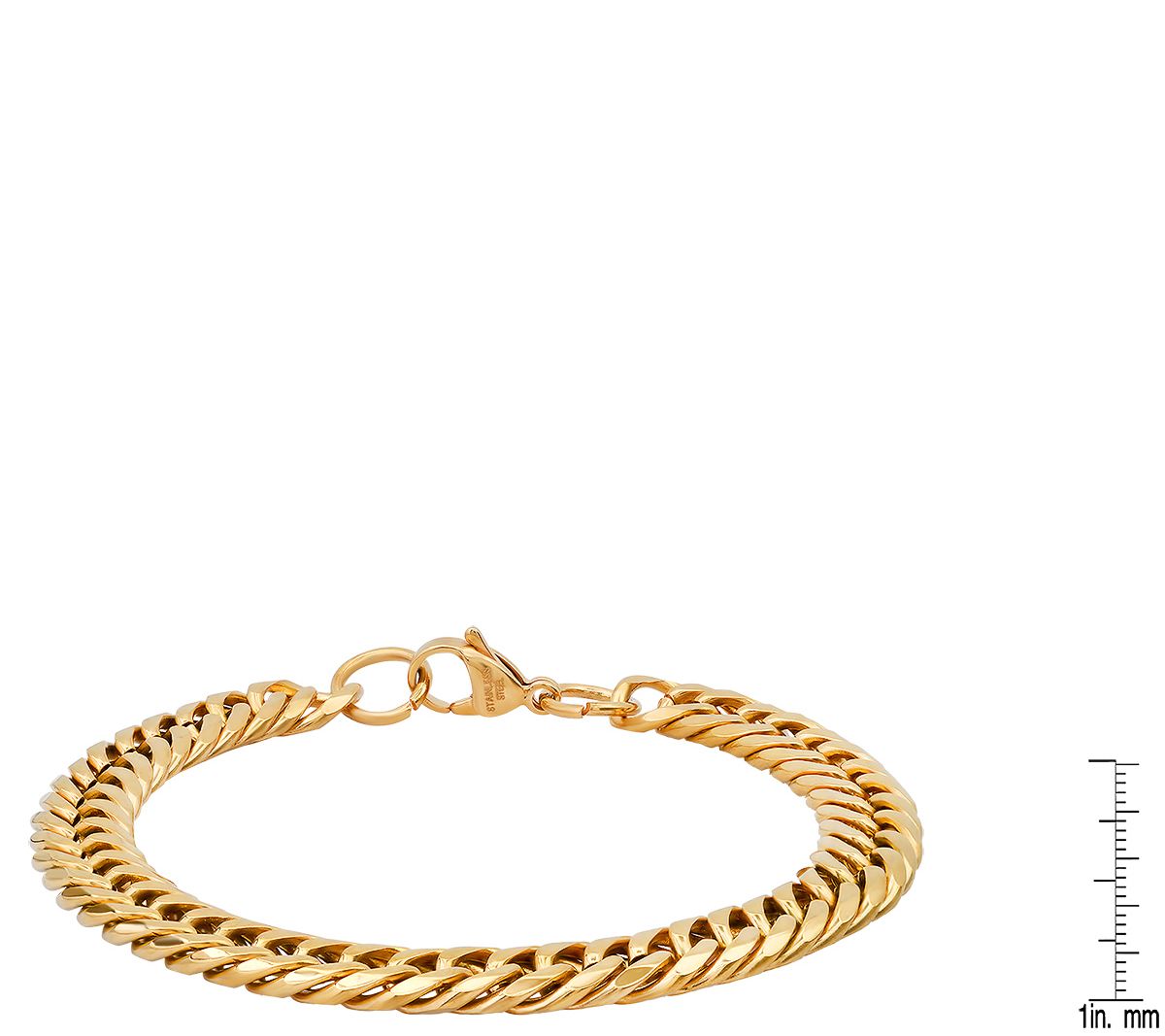 Steel By Design Men's 18K Gold Plated Curb LinkBracelet