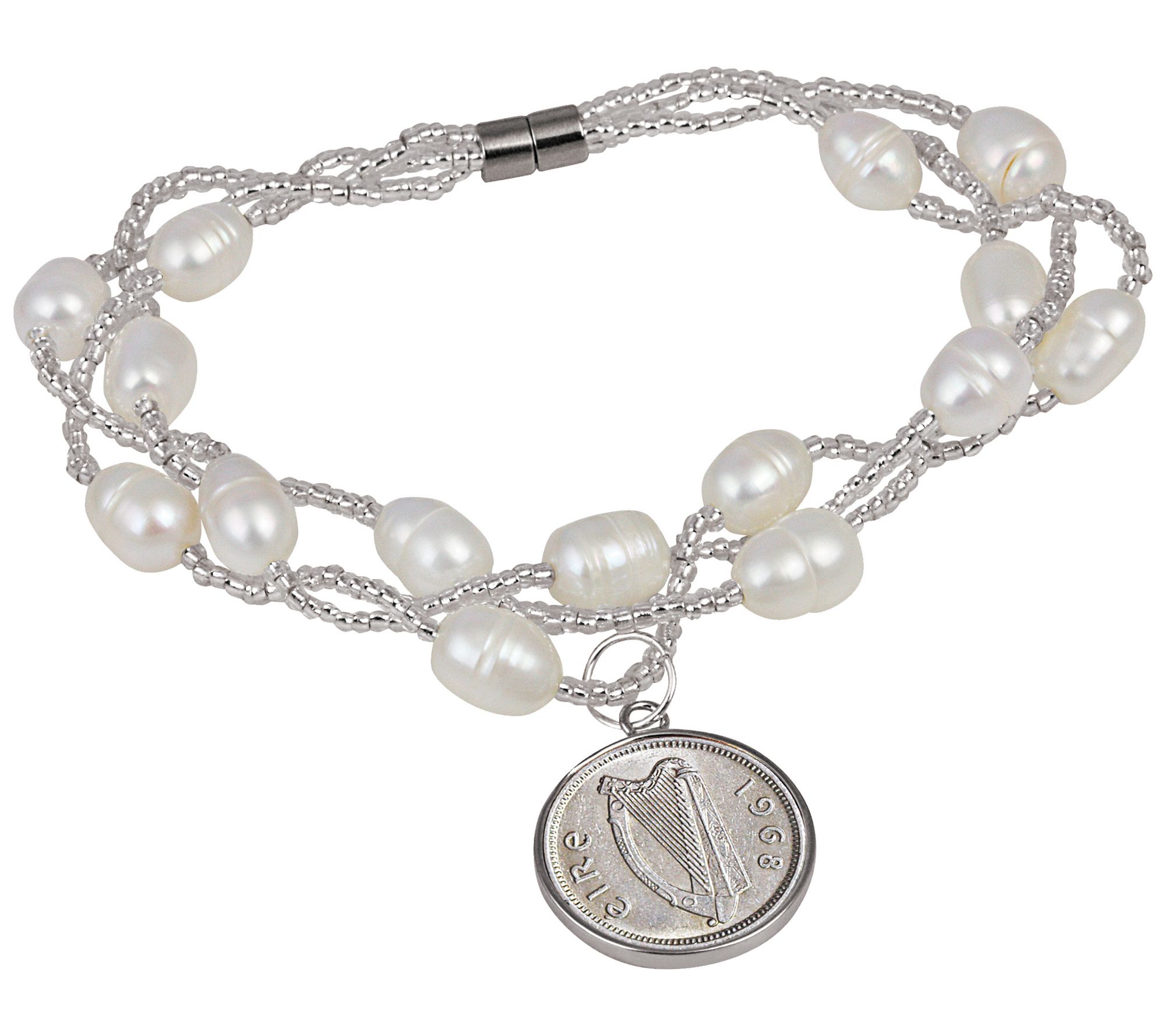Irish Three Pence Magnetic Closure Coin Bracelet
