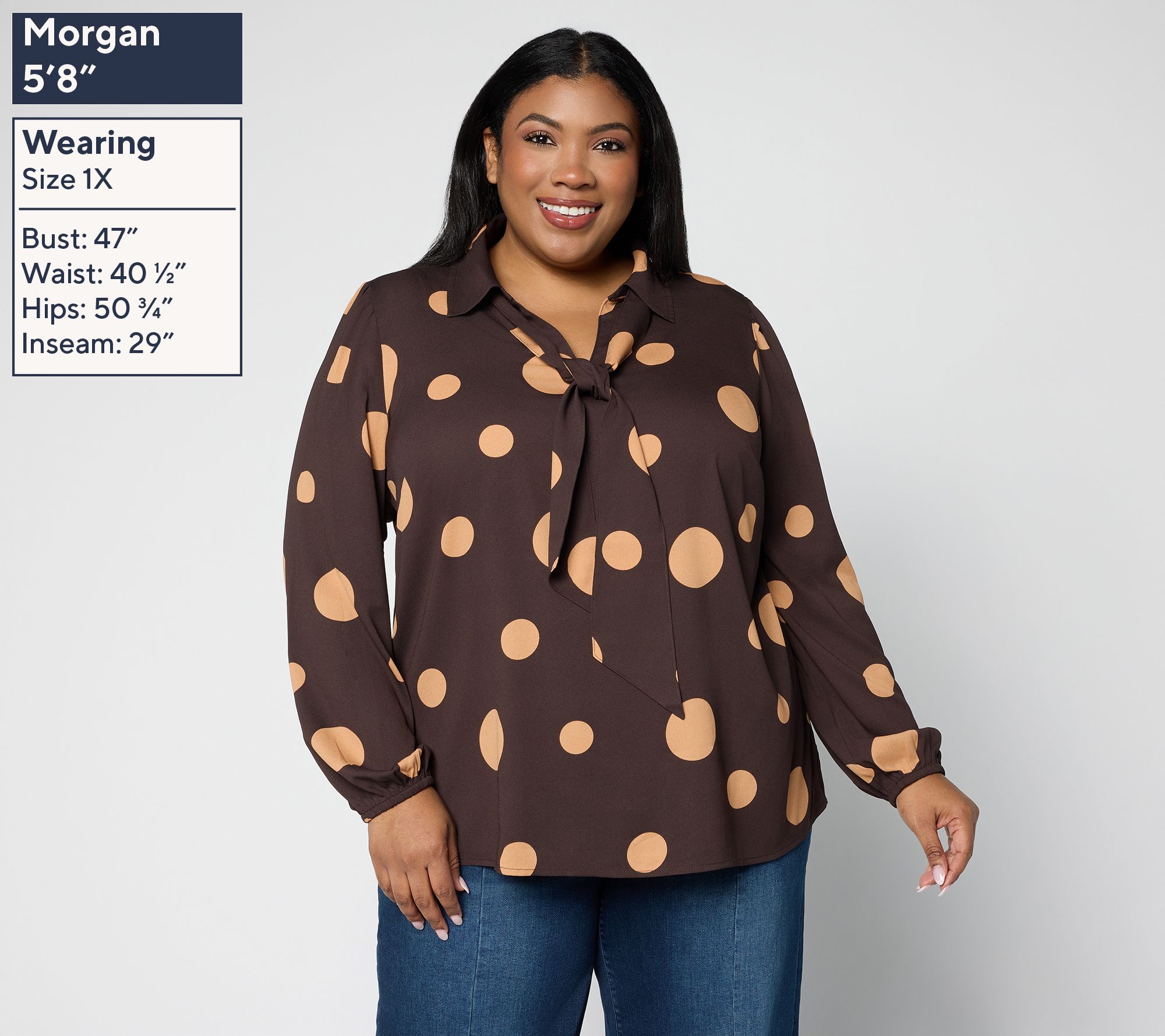 Brandis Dress out Loud Blouson Sleeve Bow Tied Blouse