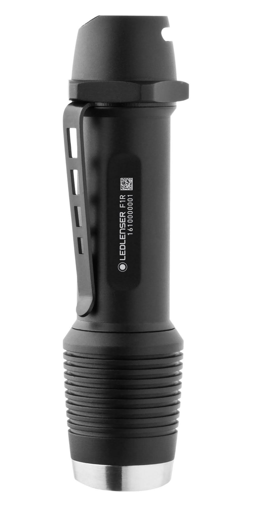 Ledlenser F1R Rechargeable LED Flashlight, 1,000 Lumen, Black + Running Sport Neo H4 Headlamp Wide Beam, 90 Lumens and Lens Clea