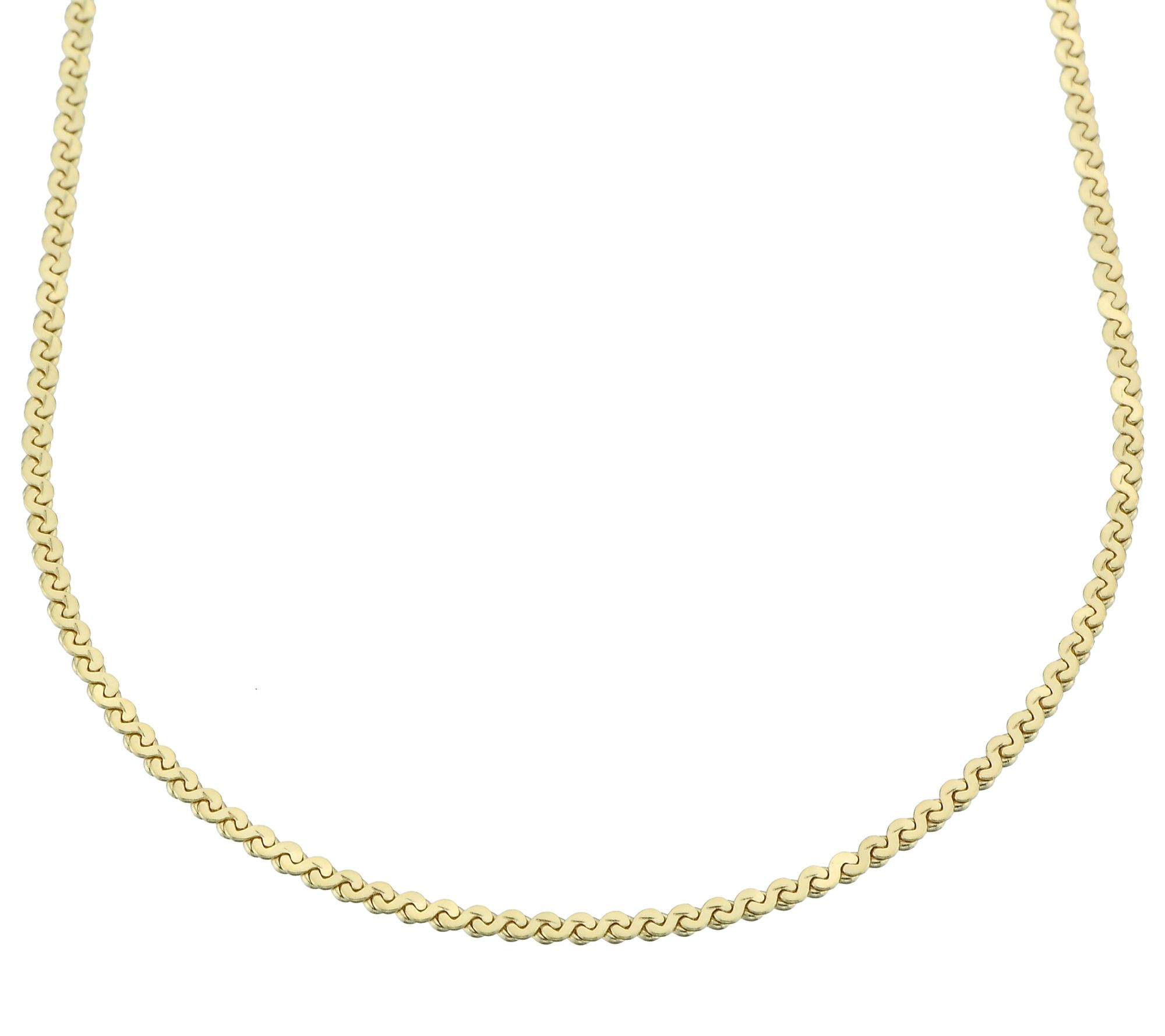 Silver Style 1.2mm Solid Serpentine Chain Necklace, Sterling