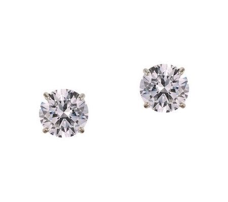 Diamonique 2.00 ct tw Round Stud Earrings, 14KGold