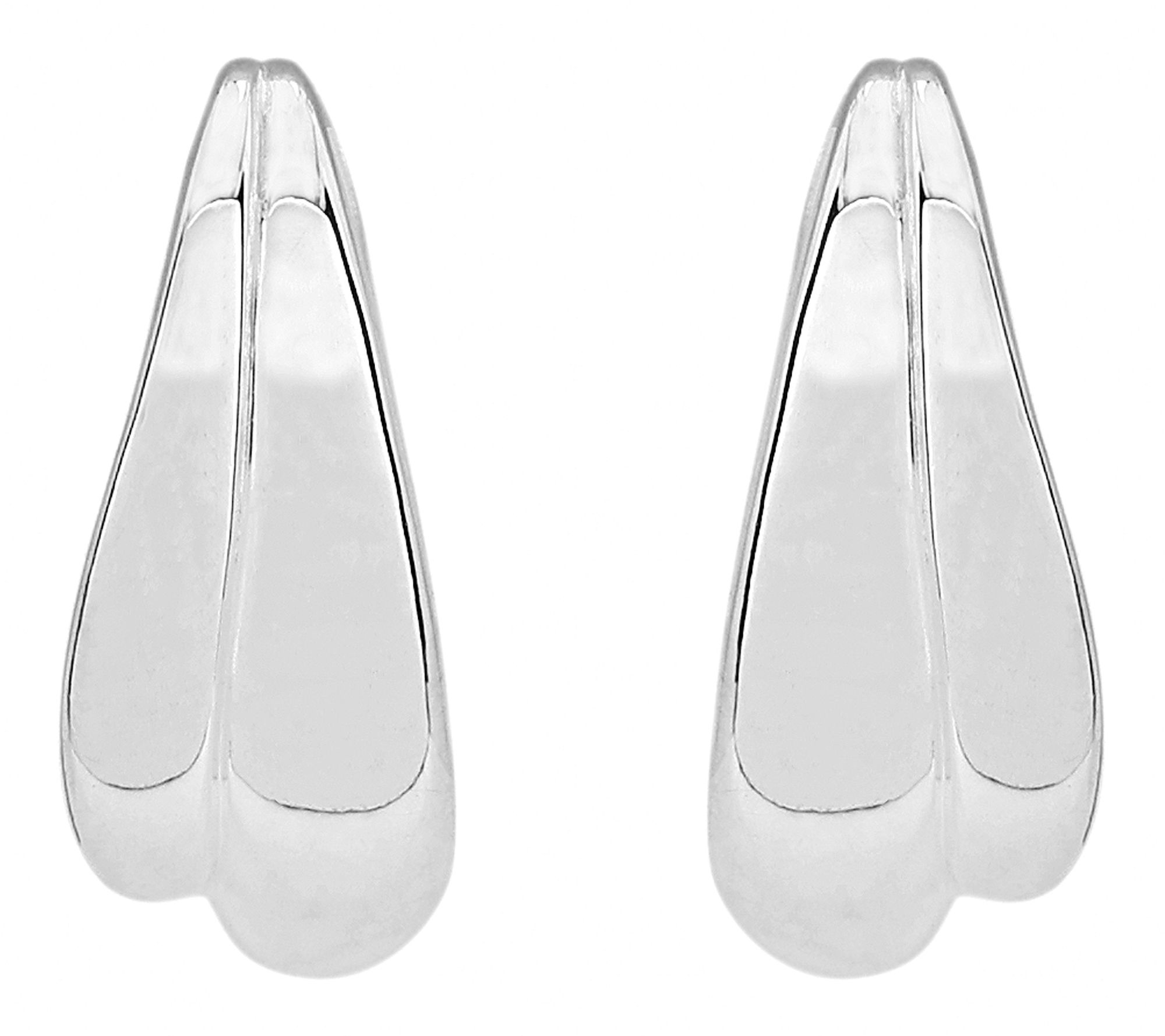 Sterling Silver High Polished Huggie Hoop Earrings