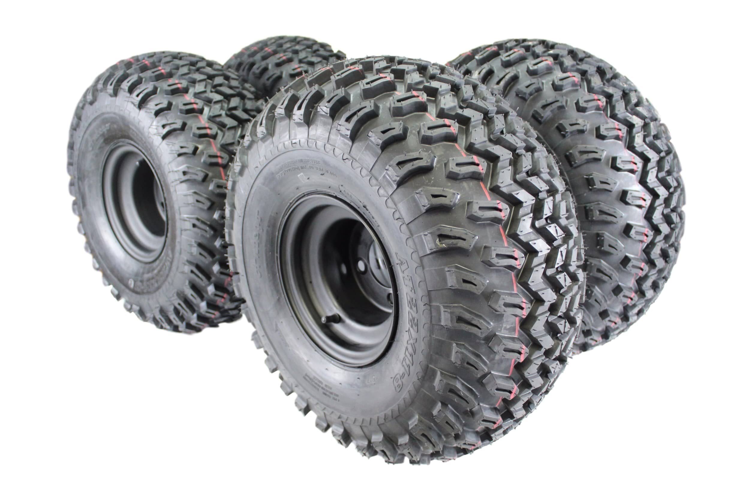 Antego 22x11.00-8 with 8x7 Matte Black Wheels for Golf Cart (Set of 4)