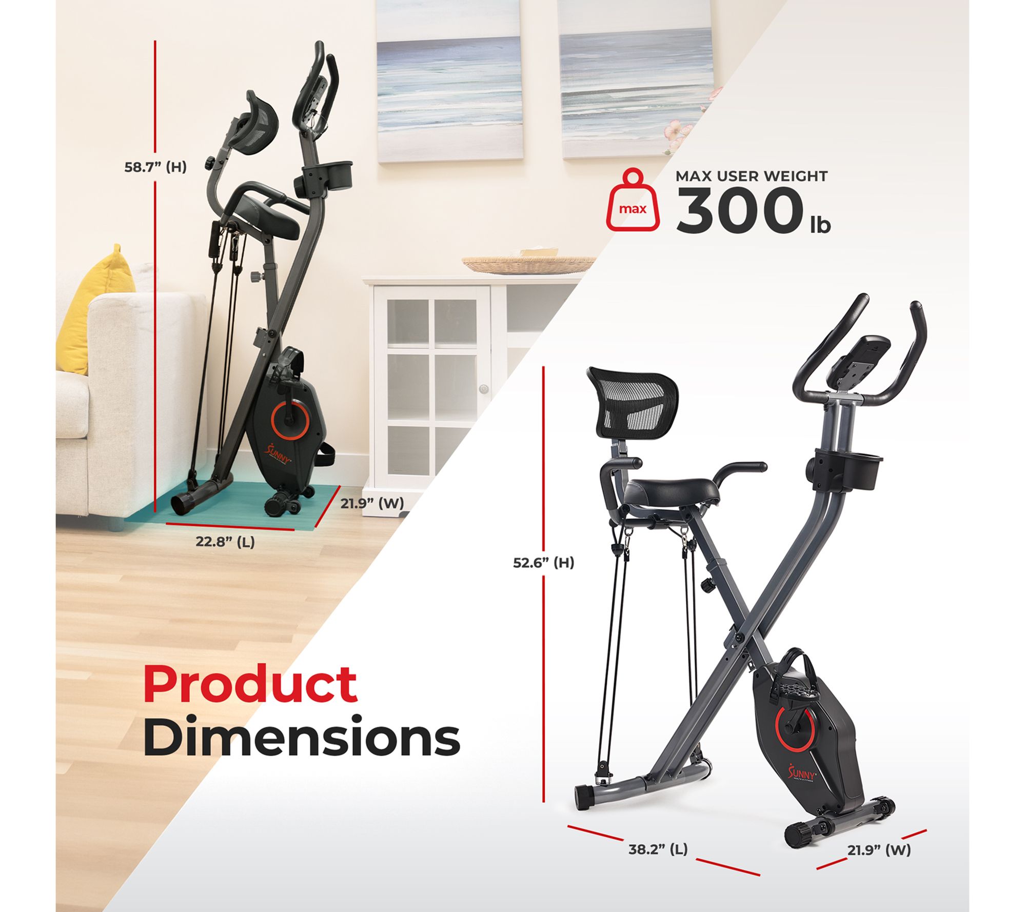 Sunny Fitness Full Body Foldable Magnetic X-Bike Pro