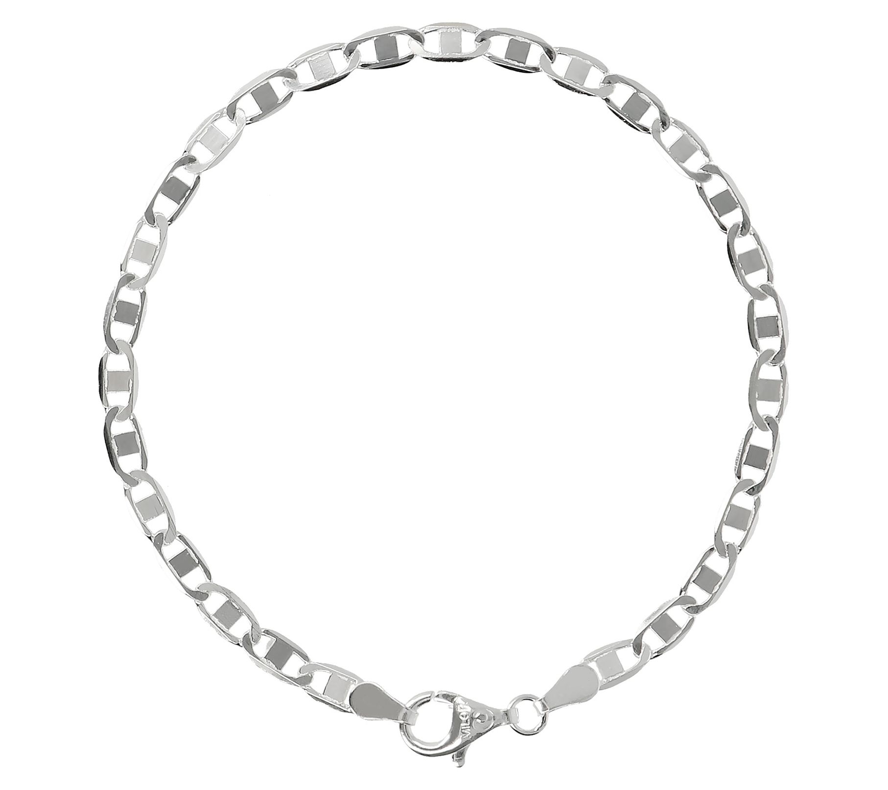 UltraFine Silver Polished Marine Link Chain Bracelet, 2.7g
