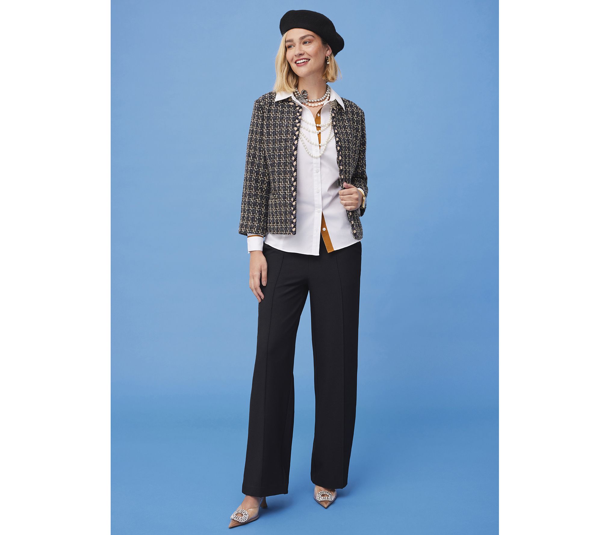 Isaac Mizrahi Live! Tweed Bracelet Sleeve Jacket