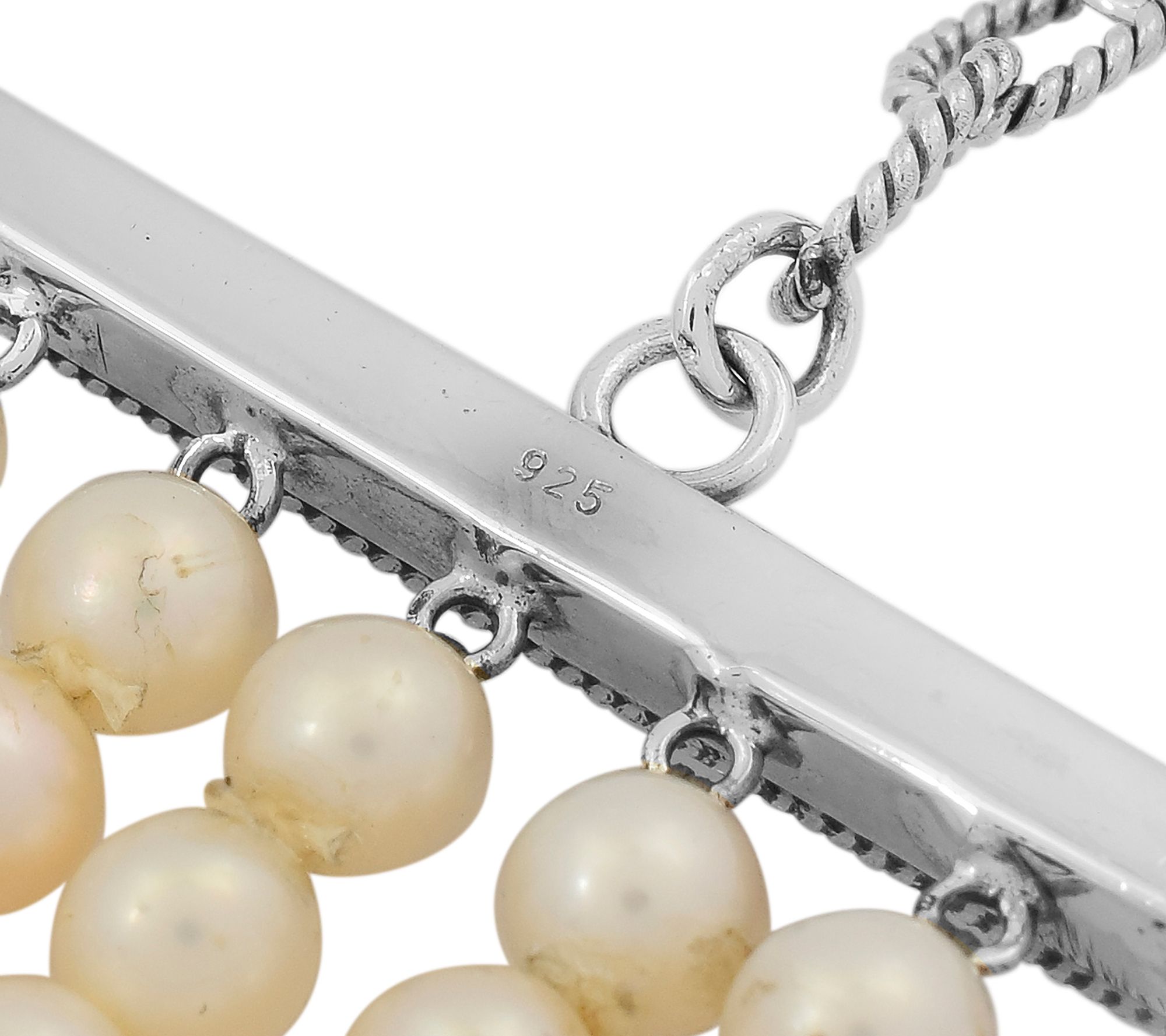 Sterling Silver Cultured Pearl & Indian Ruby Bracelet