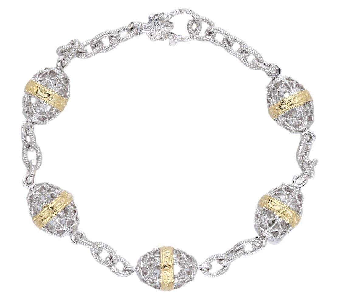 Ariva Sterling Silver & 18K Gold Clad Station Bracelet