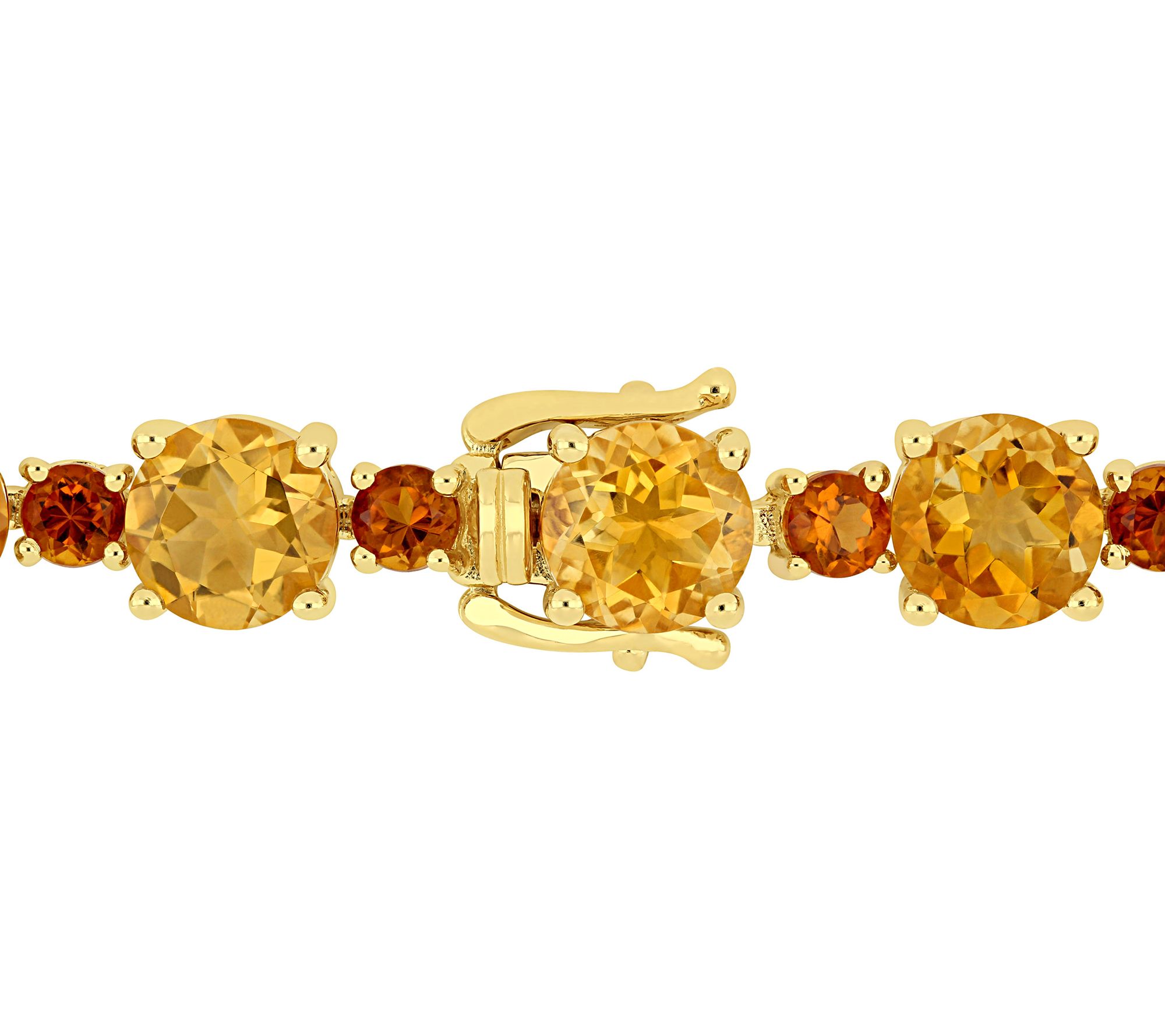 Sterling Silver 29.00 cttw Citrine Tennis Bracelet