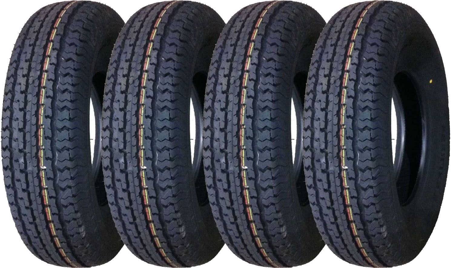 Set of 4 New Premium Grand Ride Trailer Tires St 205/75R15 8PR/Load