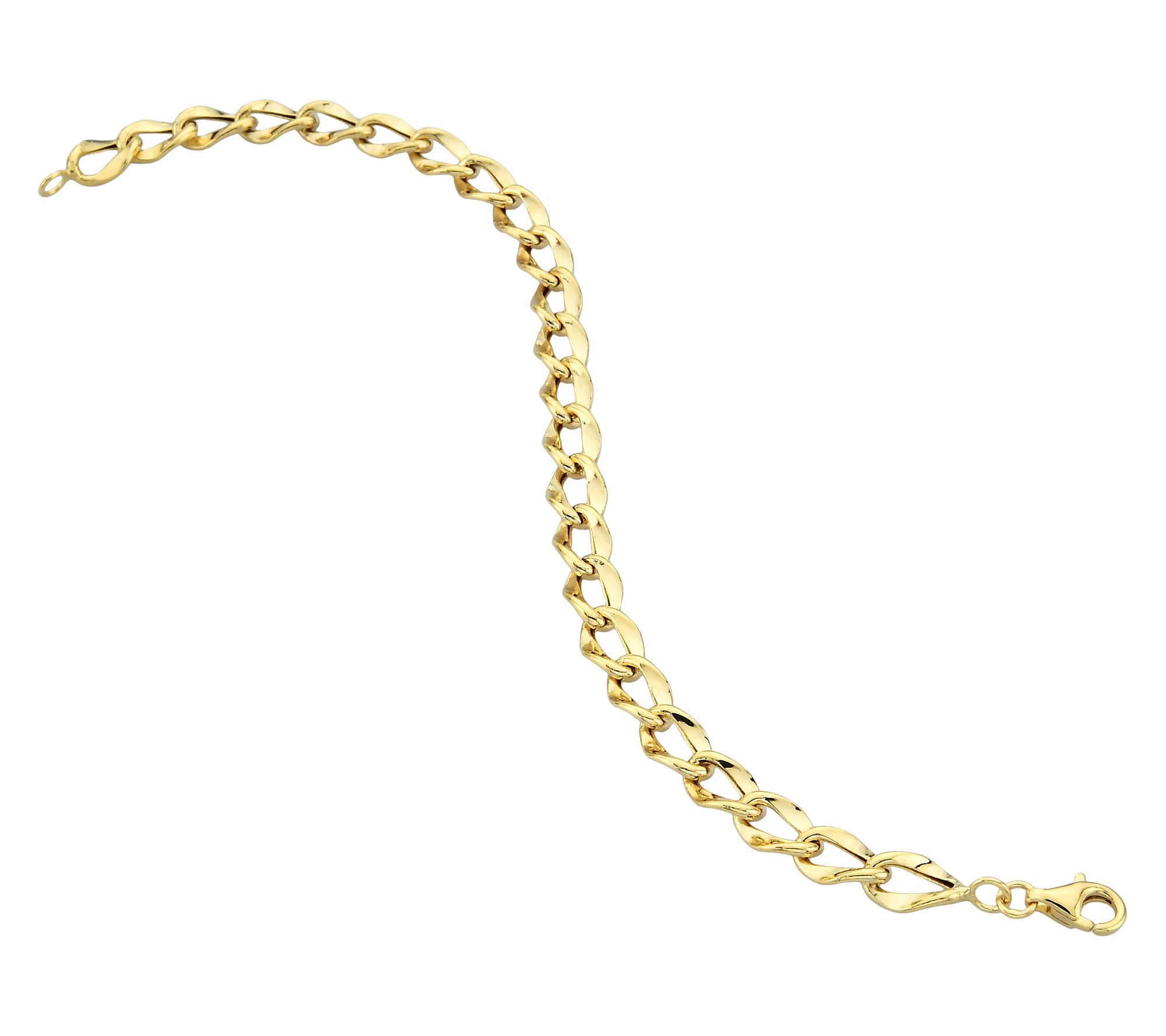 Adorna 14K Gold 6mm Open Curb Chain Link Bracelet