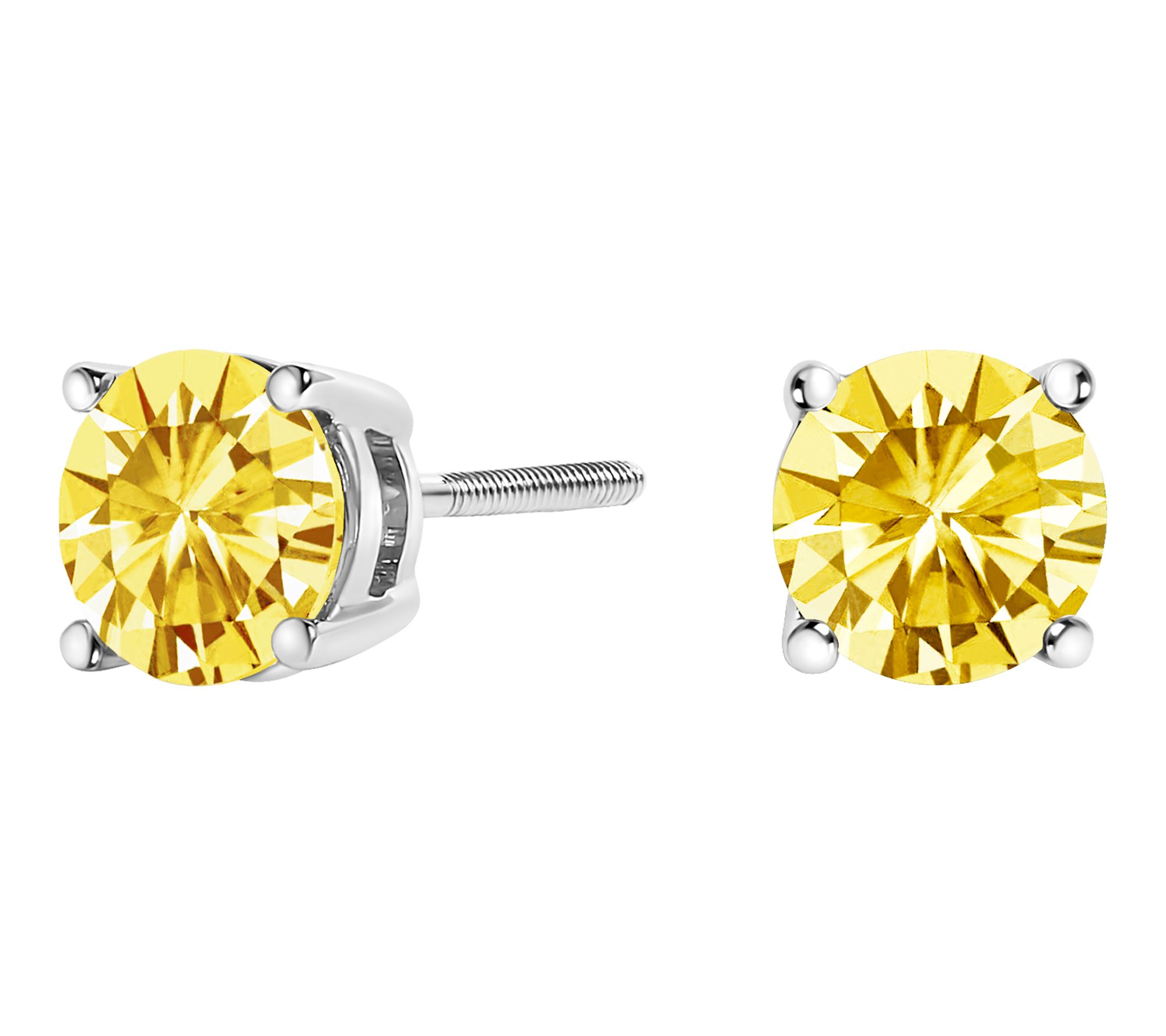 Haus of Brilliance 2.00 cttw Yellow Lab Grown Earrings, 14K