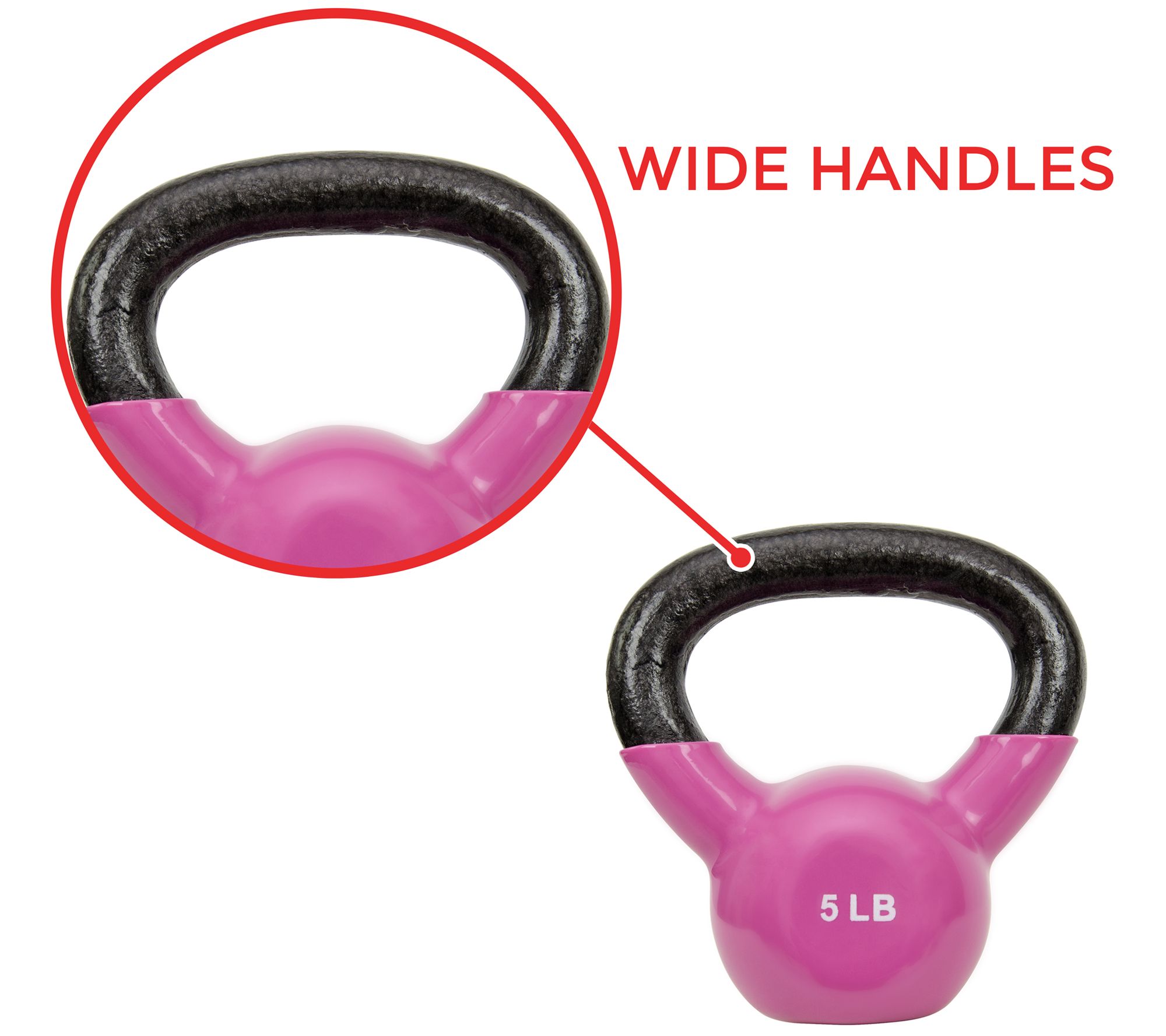 Sunny Health & Fitness Vinyl Coated Kettle Bell- 5-lbs