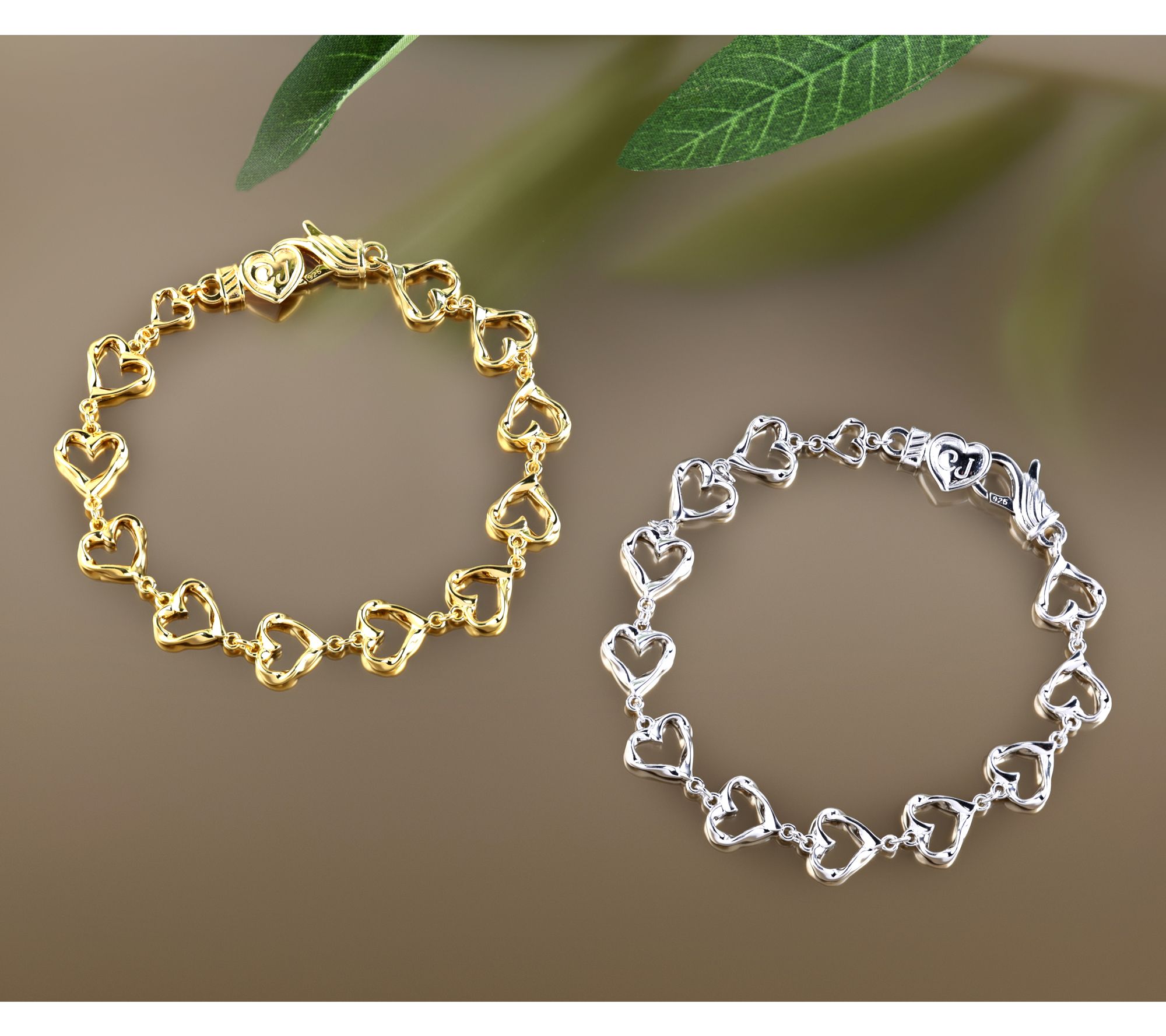 Christian James by Scott Grimes Sterling Silver Heart Link Bracelet 11.0g