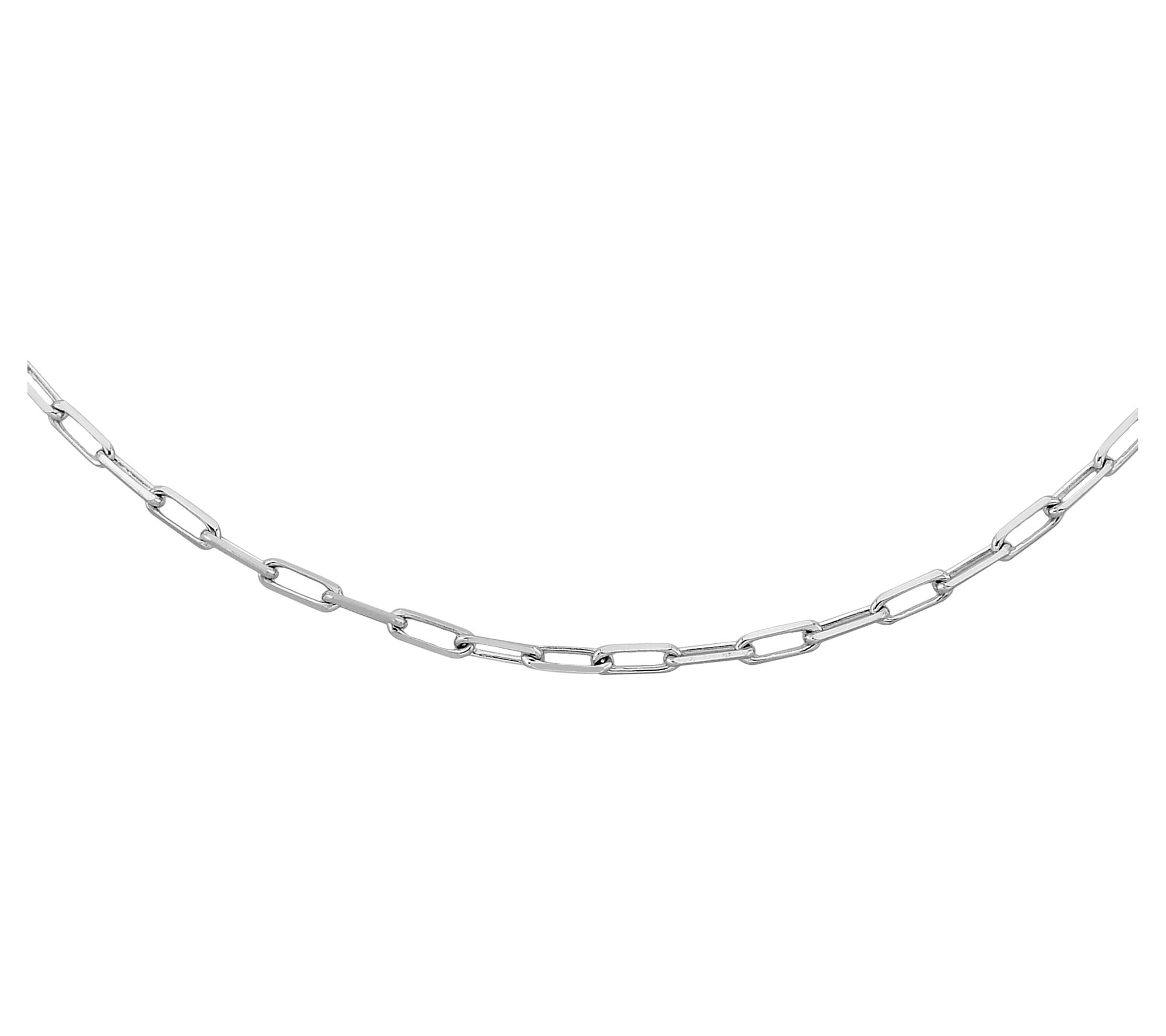 Silver Style 1.7mm Solid Paperclip Chain Necklace, Sterling