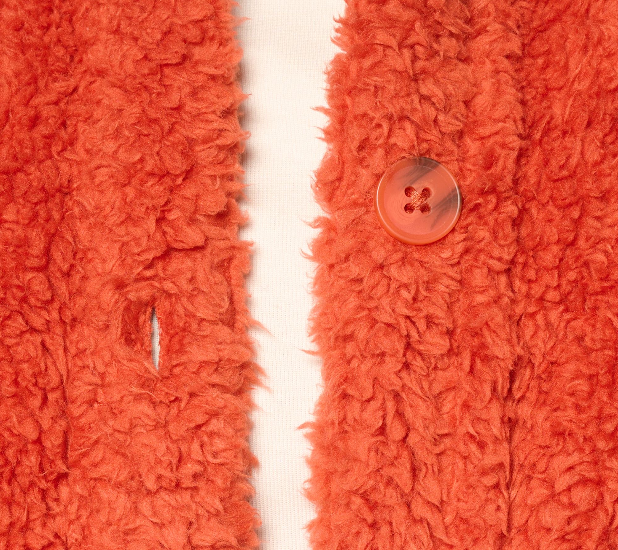 Belle by Kim Gravel Regular SophisticChic Horn Button Sherpa Shacket