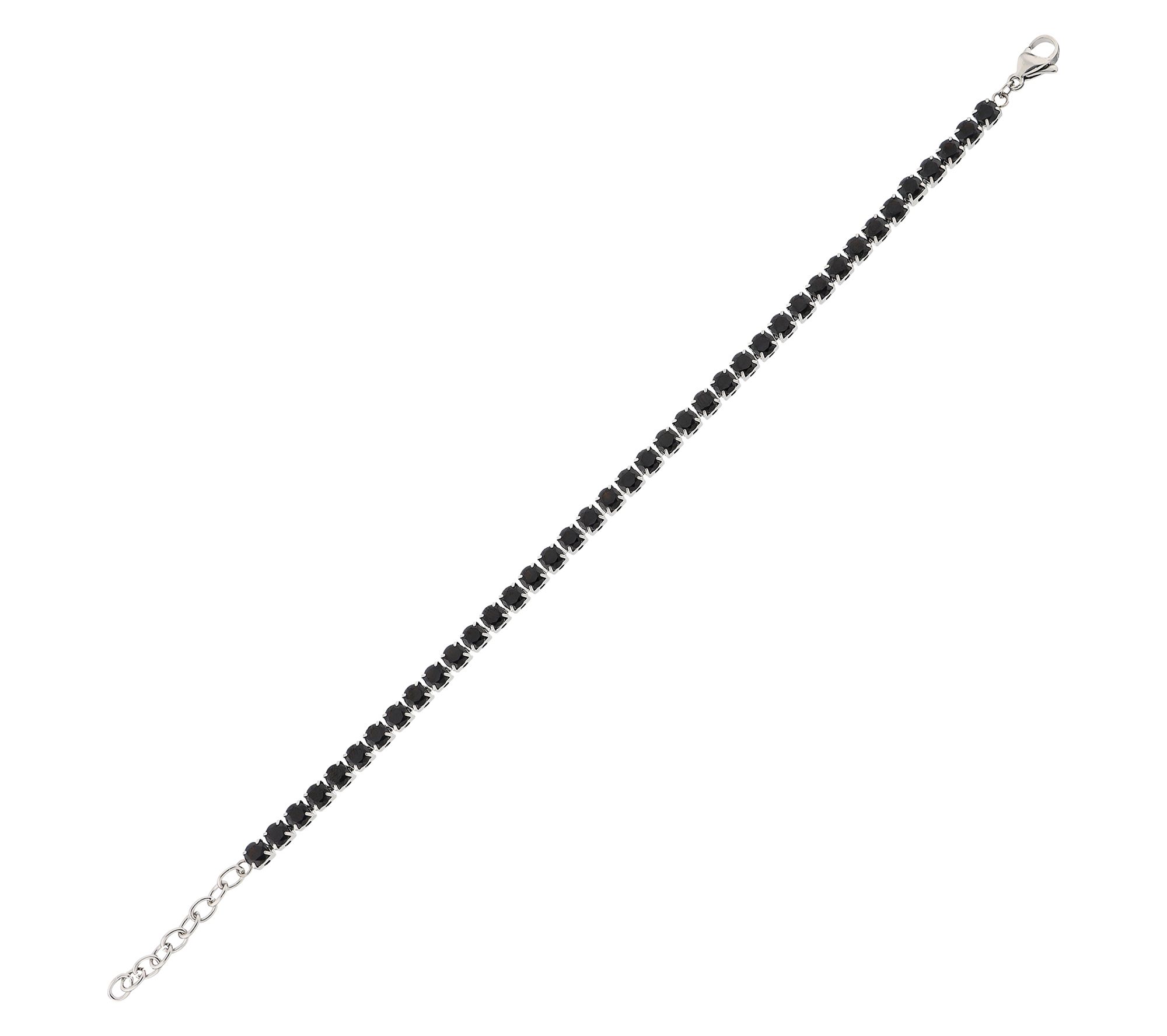 Steel By Design Simulated Black Spinel Tennis Bracelet