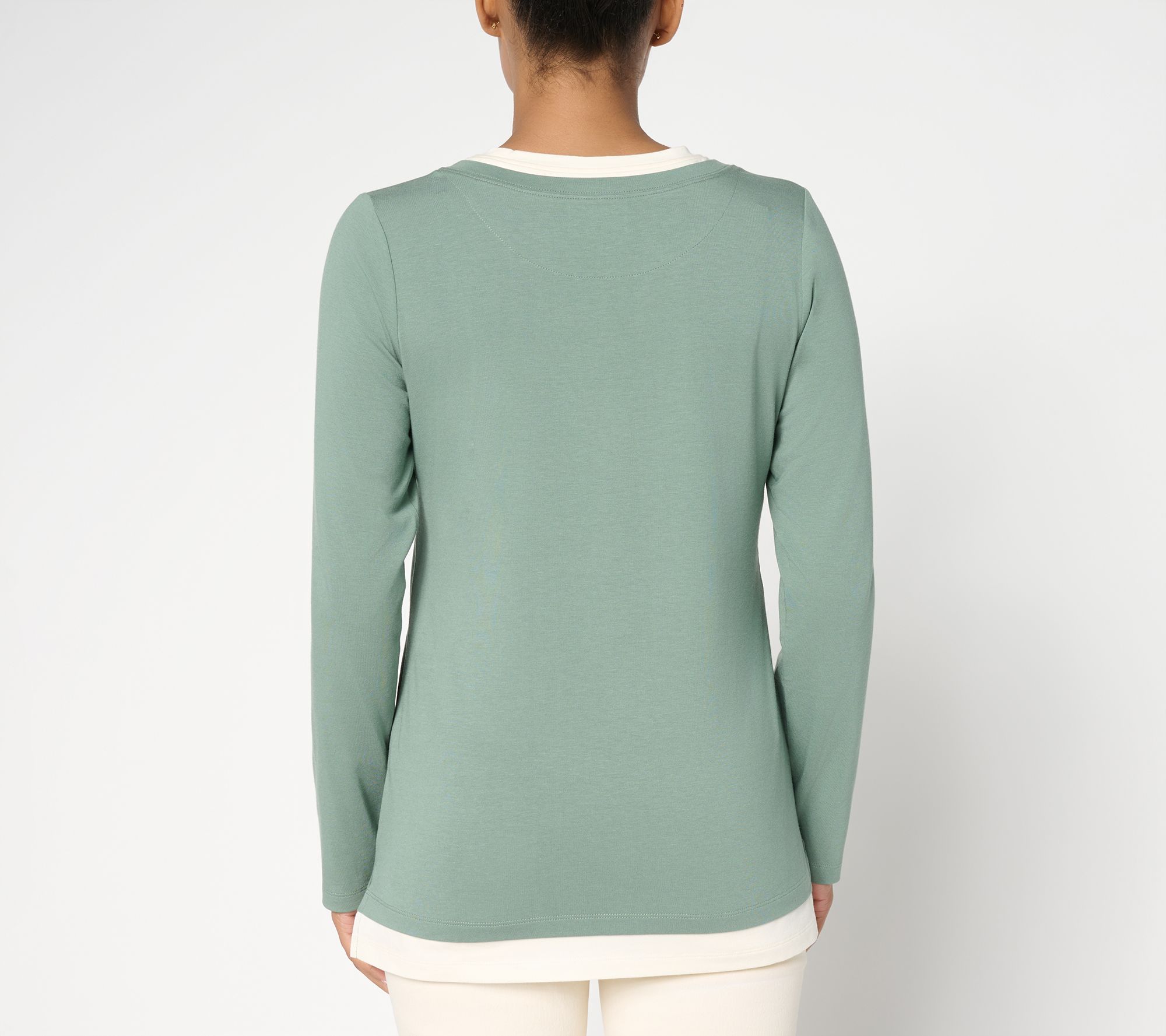 Denim & Co. Essentials So Soft Jersey Henley 2fer Top