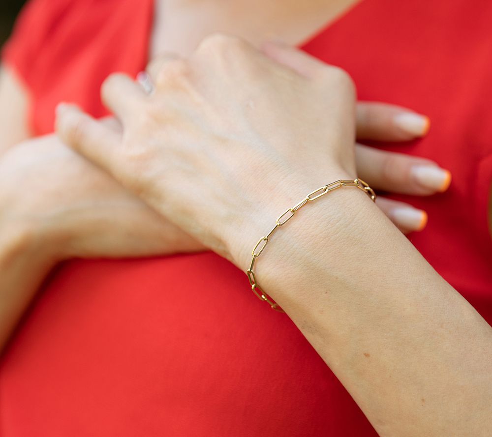 Adi Paz 14K Gold Paperclip Link Bracelet