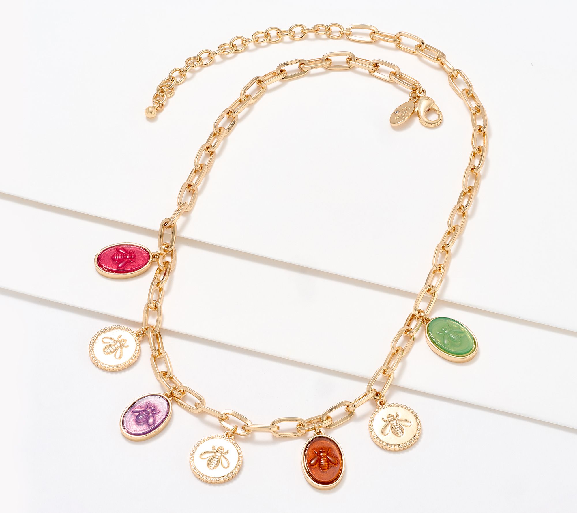 Joan Rivers Bee Intaglio Drops Necklace