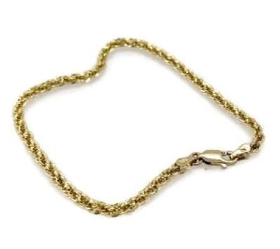 Amy Stran x Alkeme Silk Rope Chain Bracelet,10k Gold