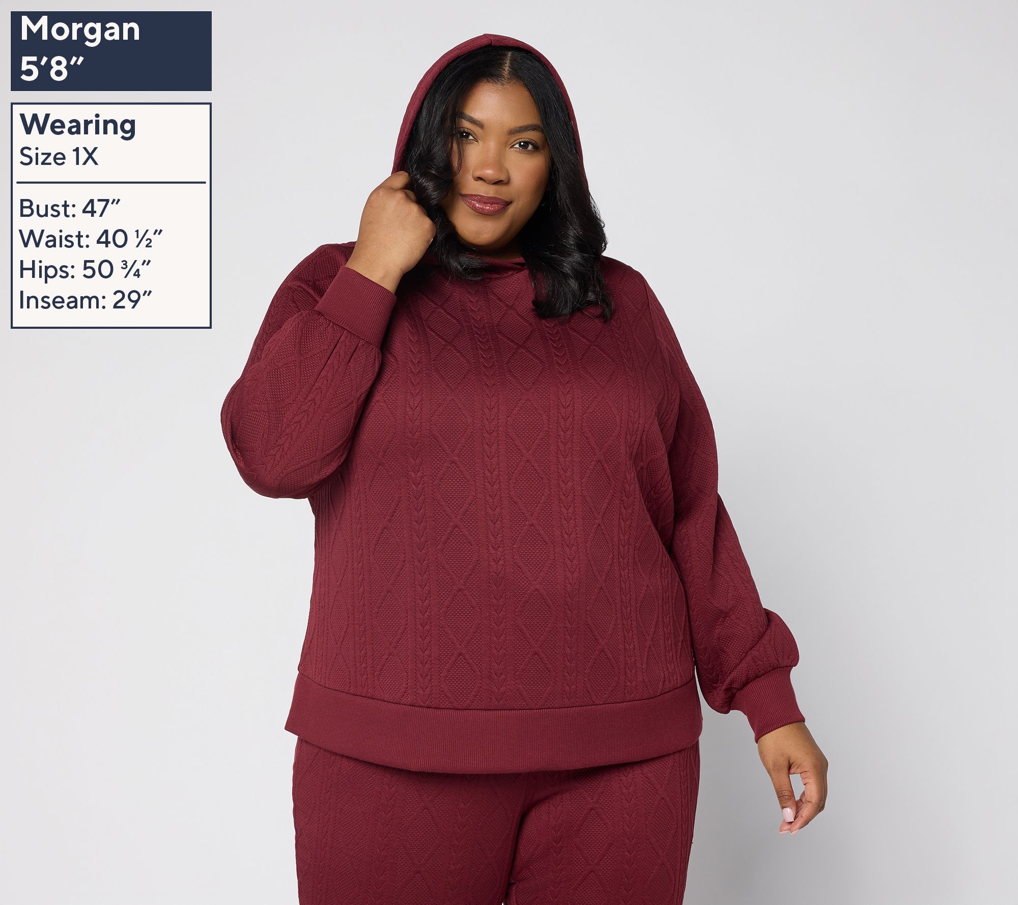 Belle by Kim Gravel Cable Chic Hoodie