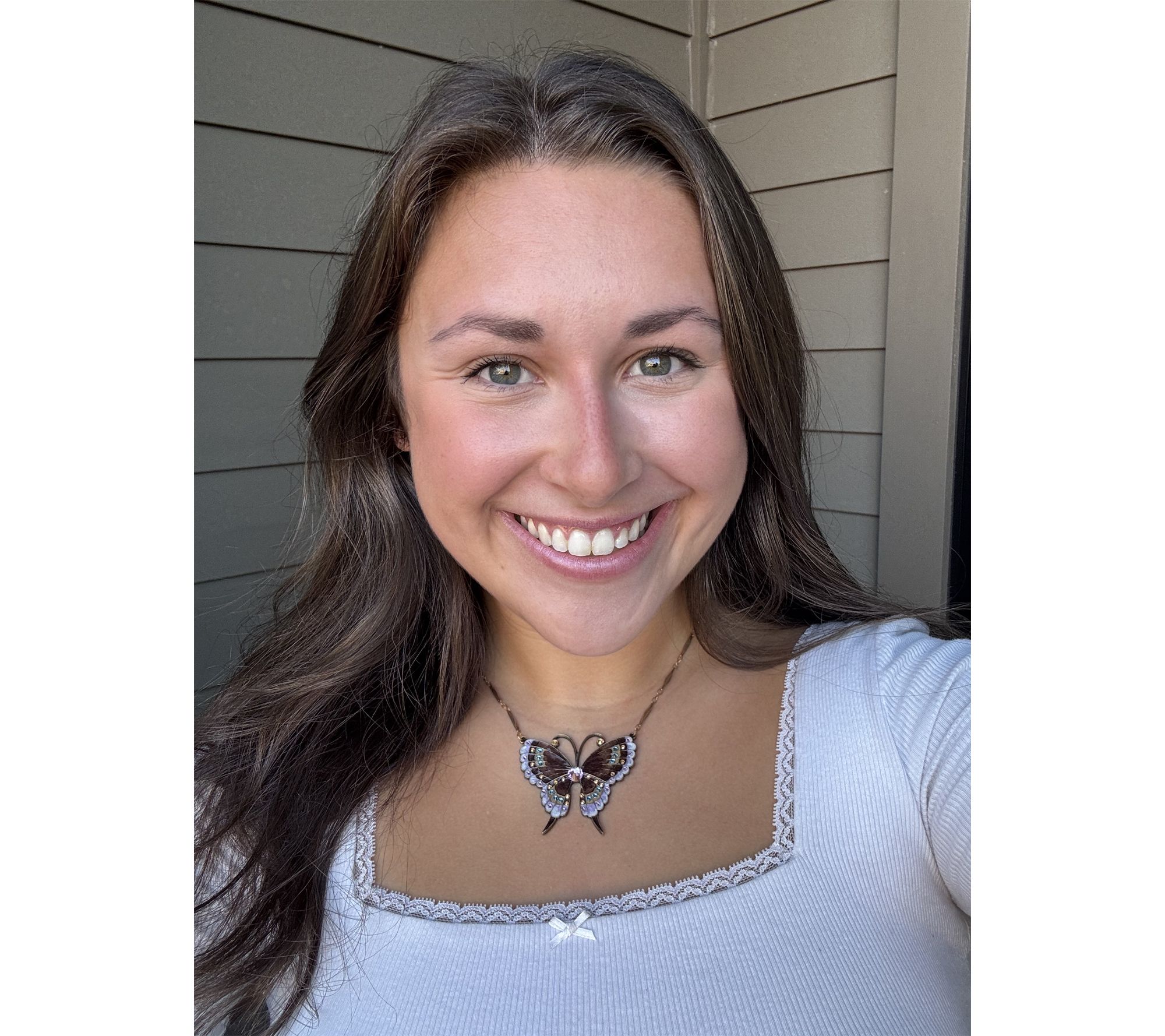 Anne Koplik Crystal Statement Butterfly Necklace