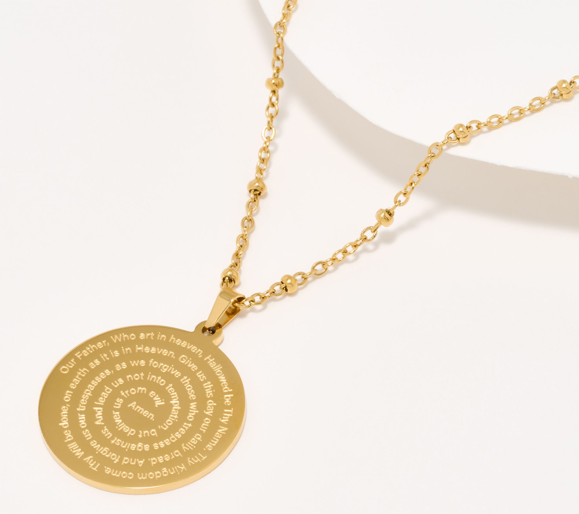 My Saint My Hero Lord's Prayer Medallion Necklace